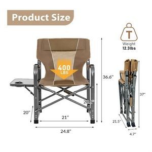 Portable Folding Camping Chair with Side Table 7