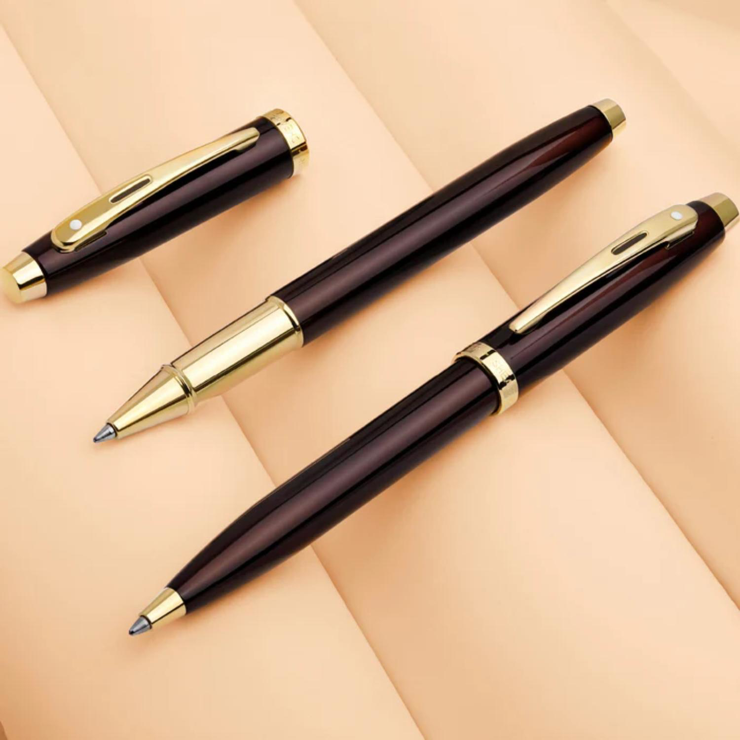SHEAFFER® 100 9370 Glossy Coffee Brown Executive Ballpoint Pen w/ Gift Box 2