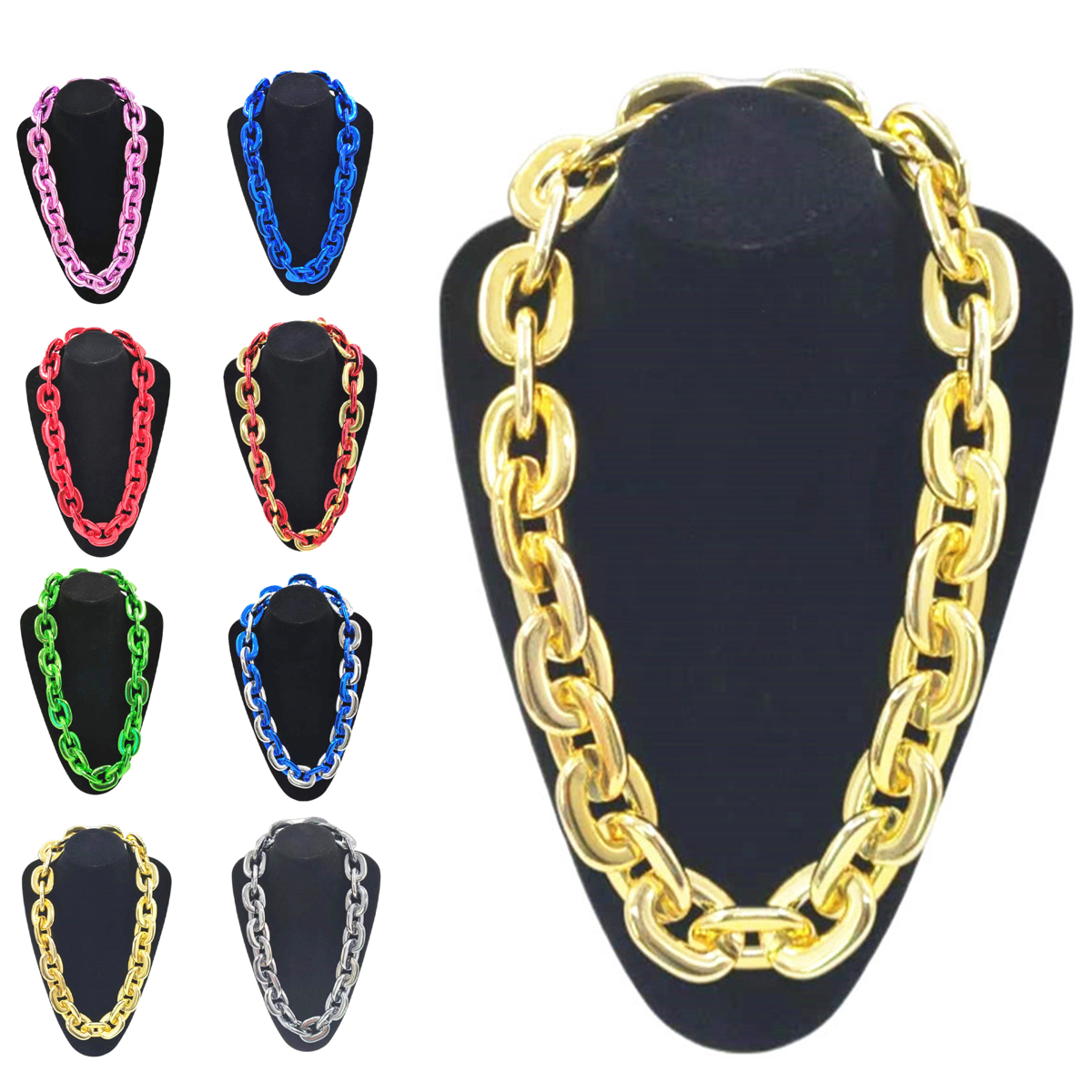 Large Statement Necklace ?C Silver & Colors 4