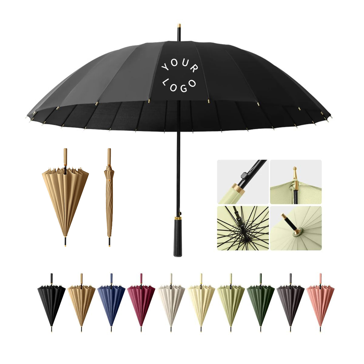 Percussion Cloth Umbrella with Comfortable Grip Handle 3