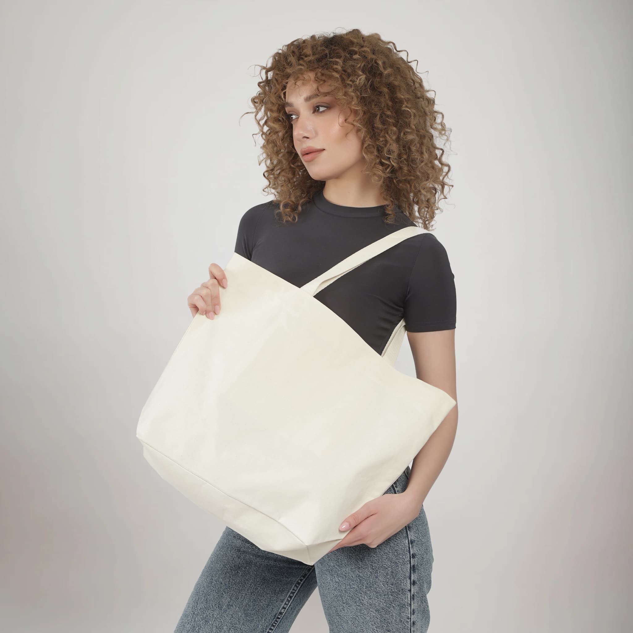 Organic Merch Canvas Tote Bag, custom tote bag with logo imprint 9