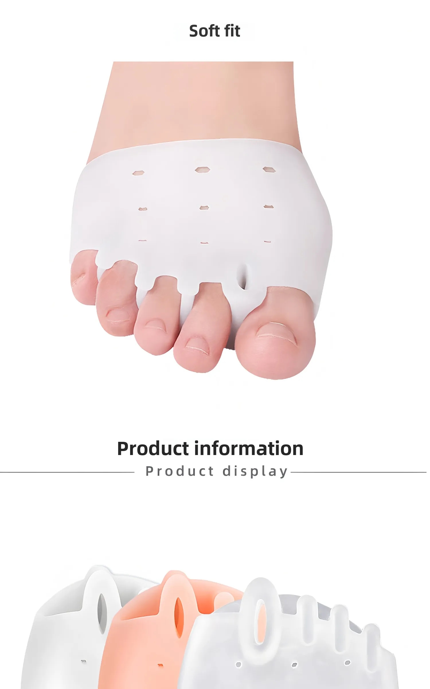 OEM Toe Spacers for Plantar Fasciitis - Non-Slip Bunion Relief Pads 3
