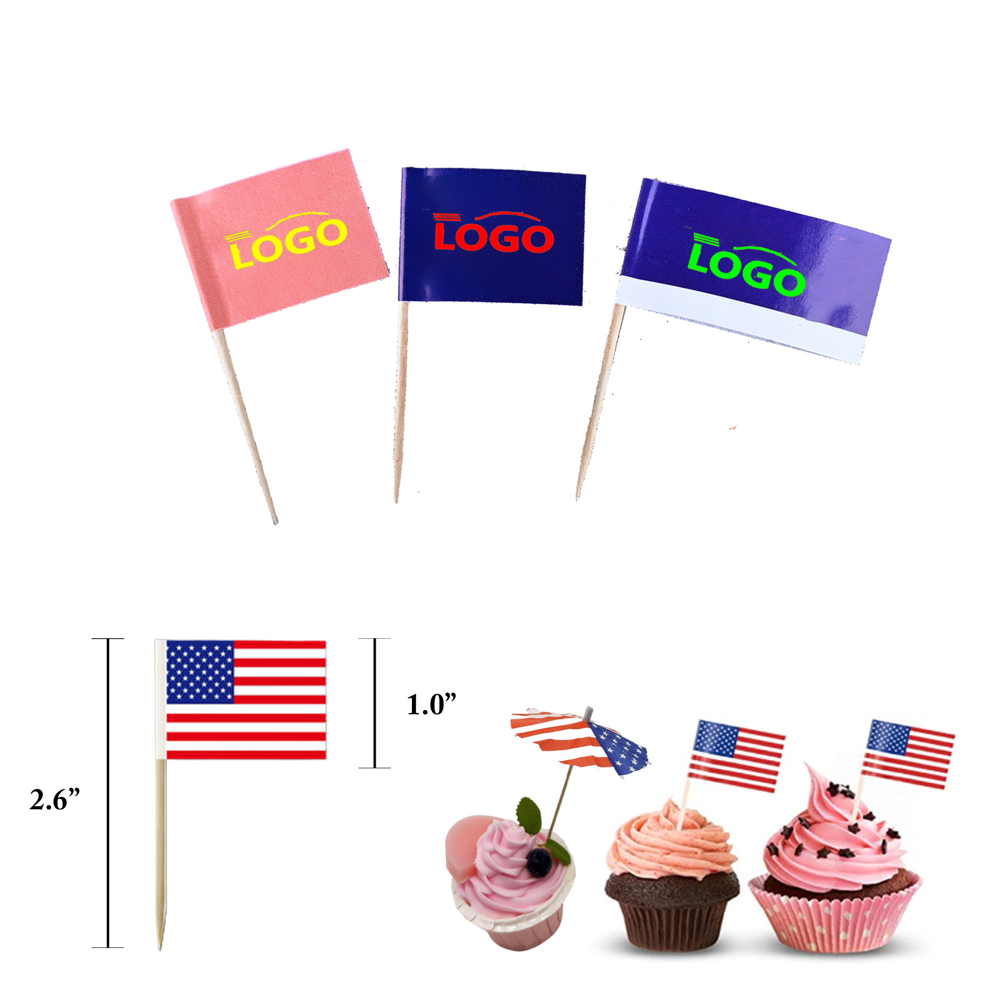 Custom Toothpick Flags In Various Shapes 2