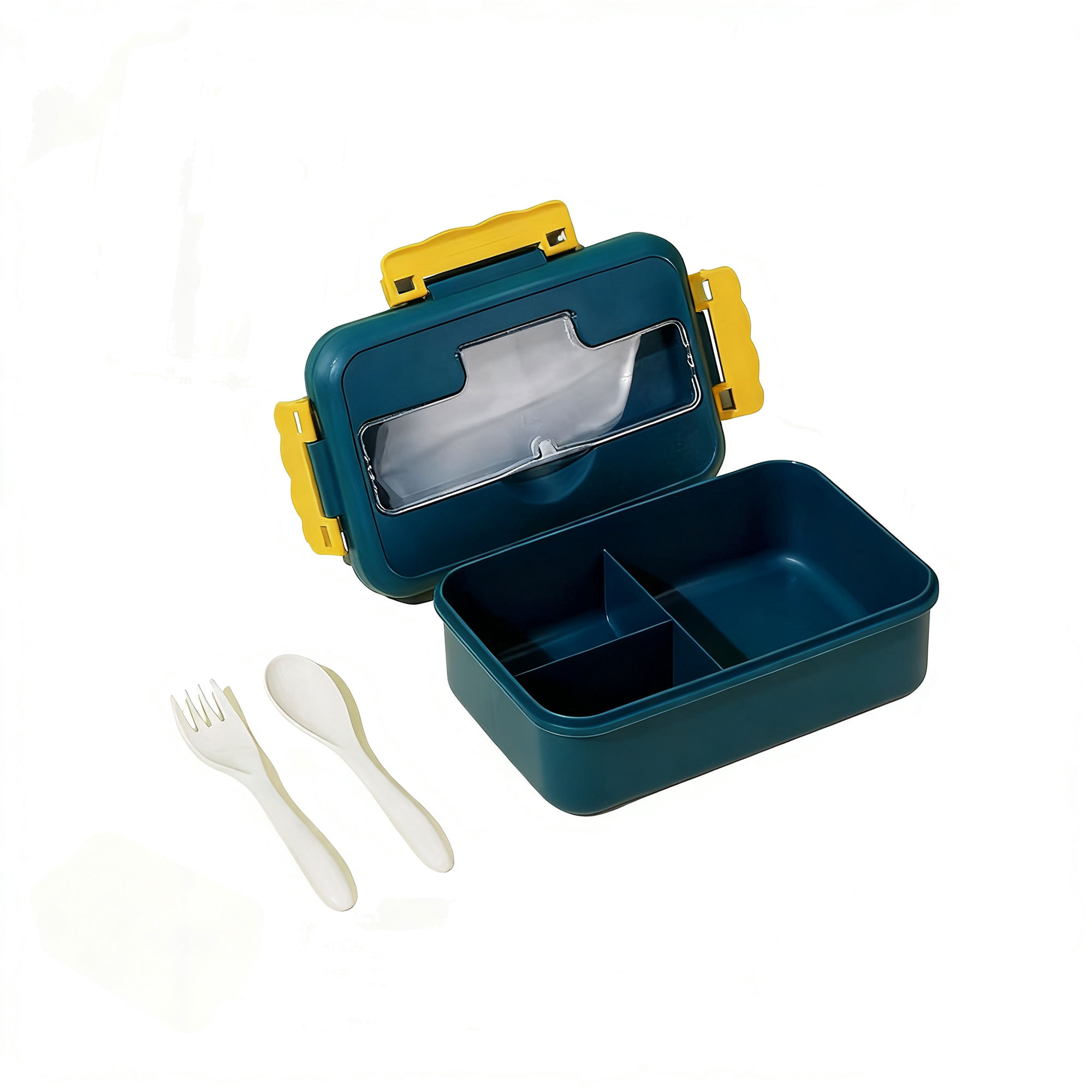 Three Compartment Cutlery Lunch Box 2