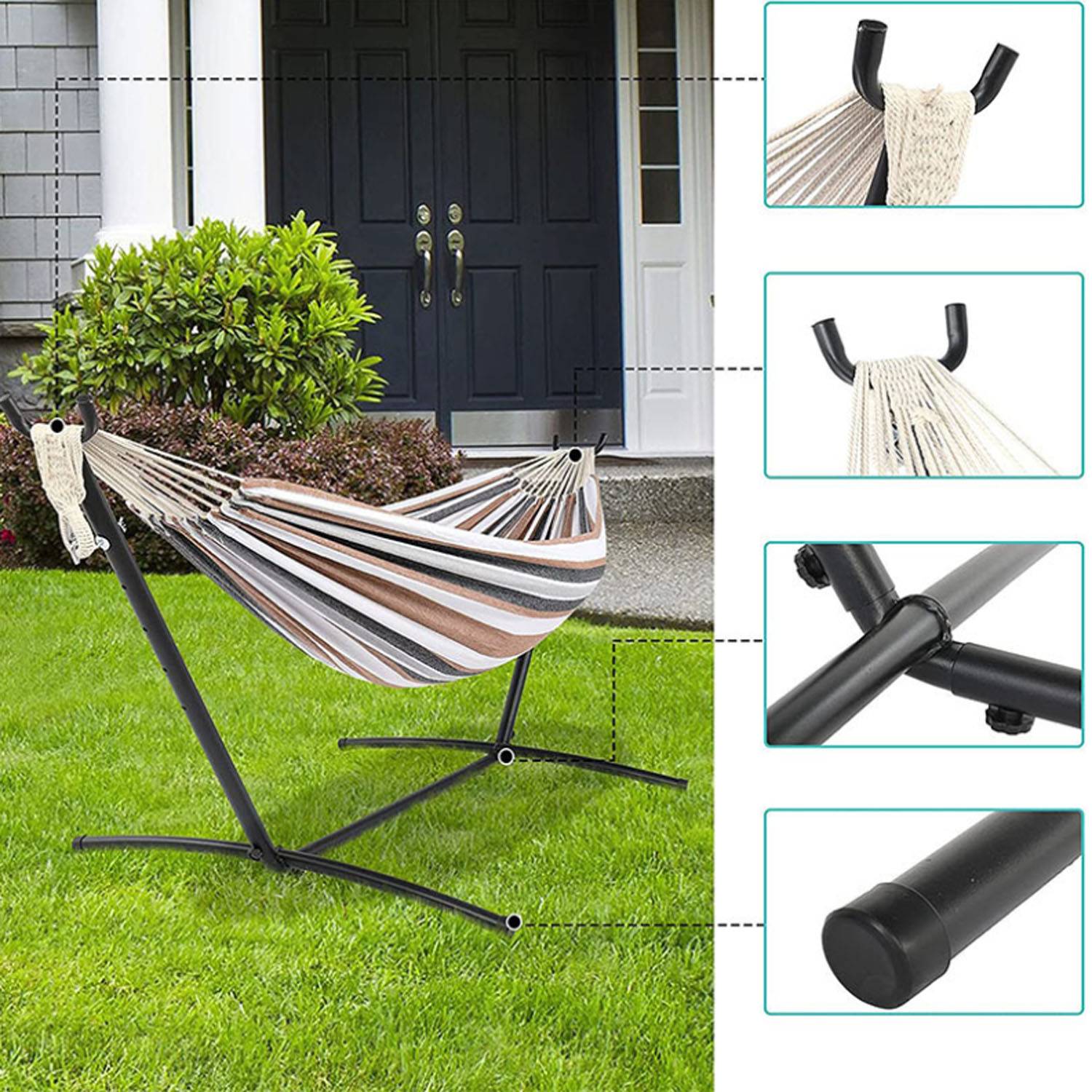 Portable Adjustable Heavy-Duty Large Patio Hammock 5