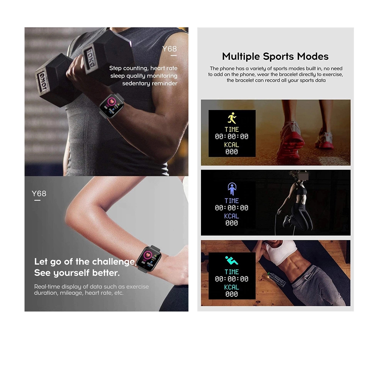 Y68 Smart Band Adult Kids Fitness Tracker Watch Bracelet 5