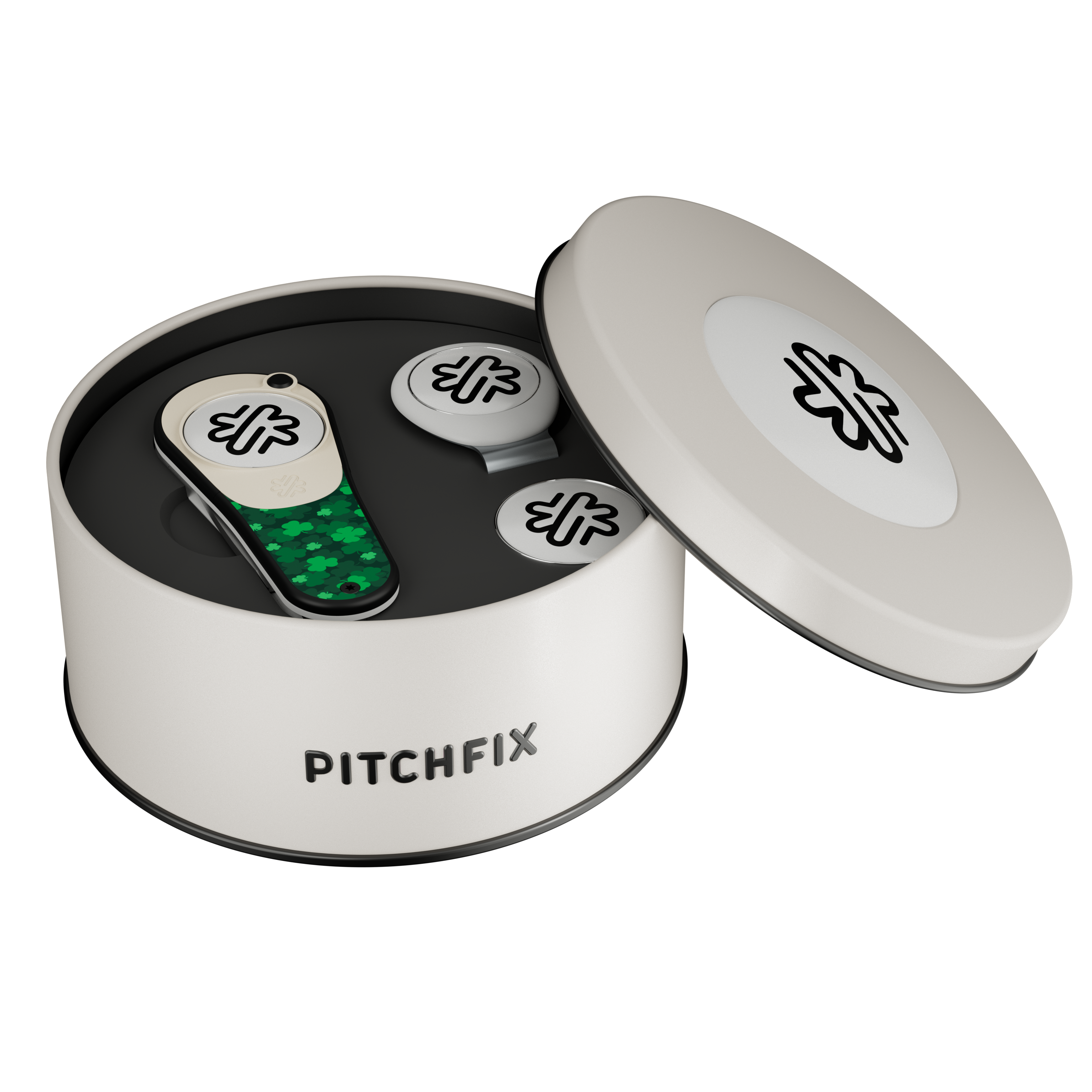 Pitchfix Ultima Golf Divot Tool in Round Tin with Hat Clip & Extra Ball Marker 3