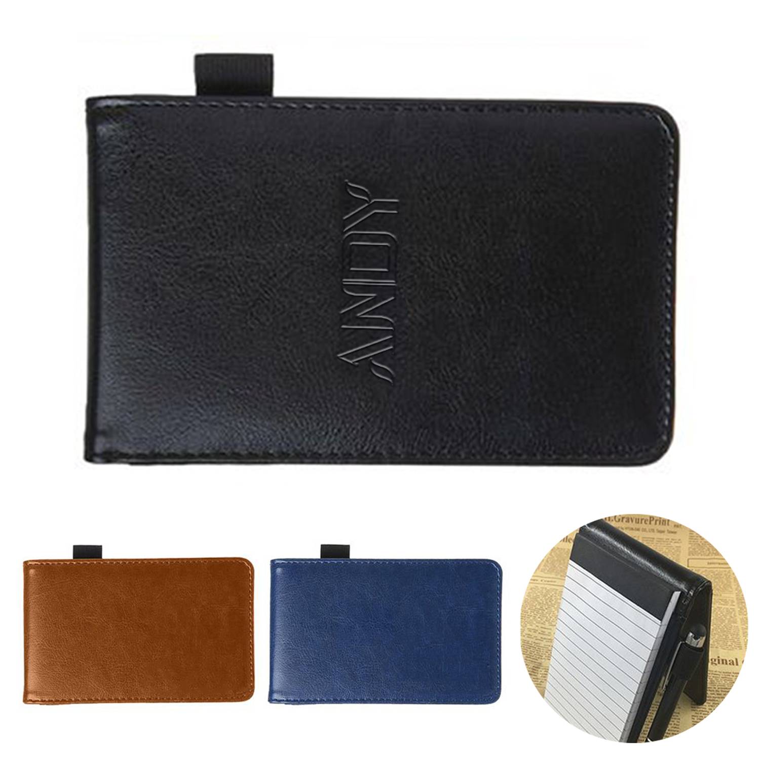 Mini PU Memo Pad W/ Pen Holder 7