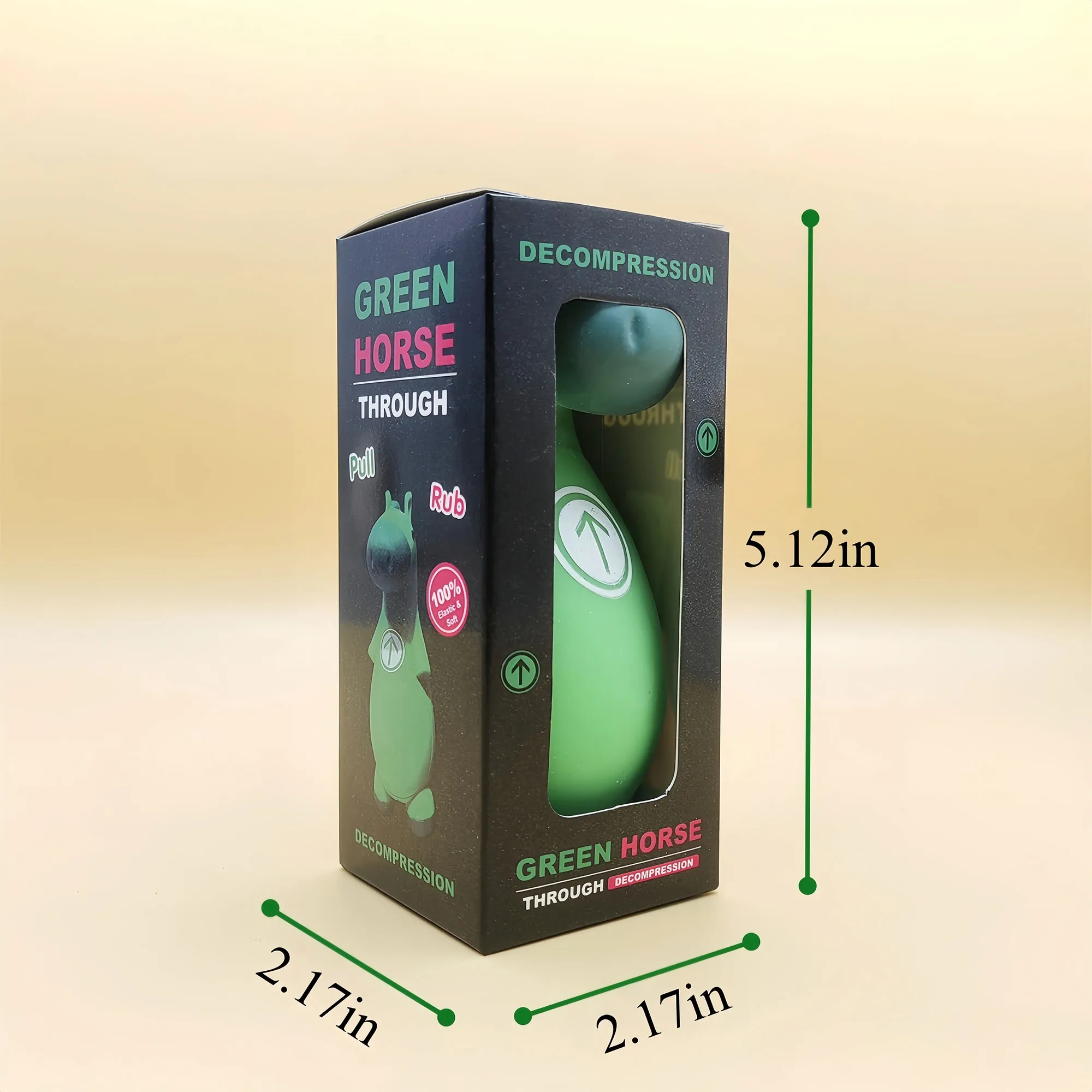 Novelty Green Horse Pull Squeeze Toy For Stress Relief 2