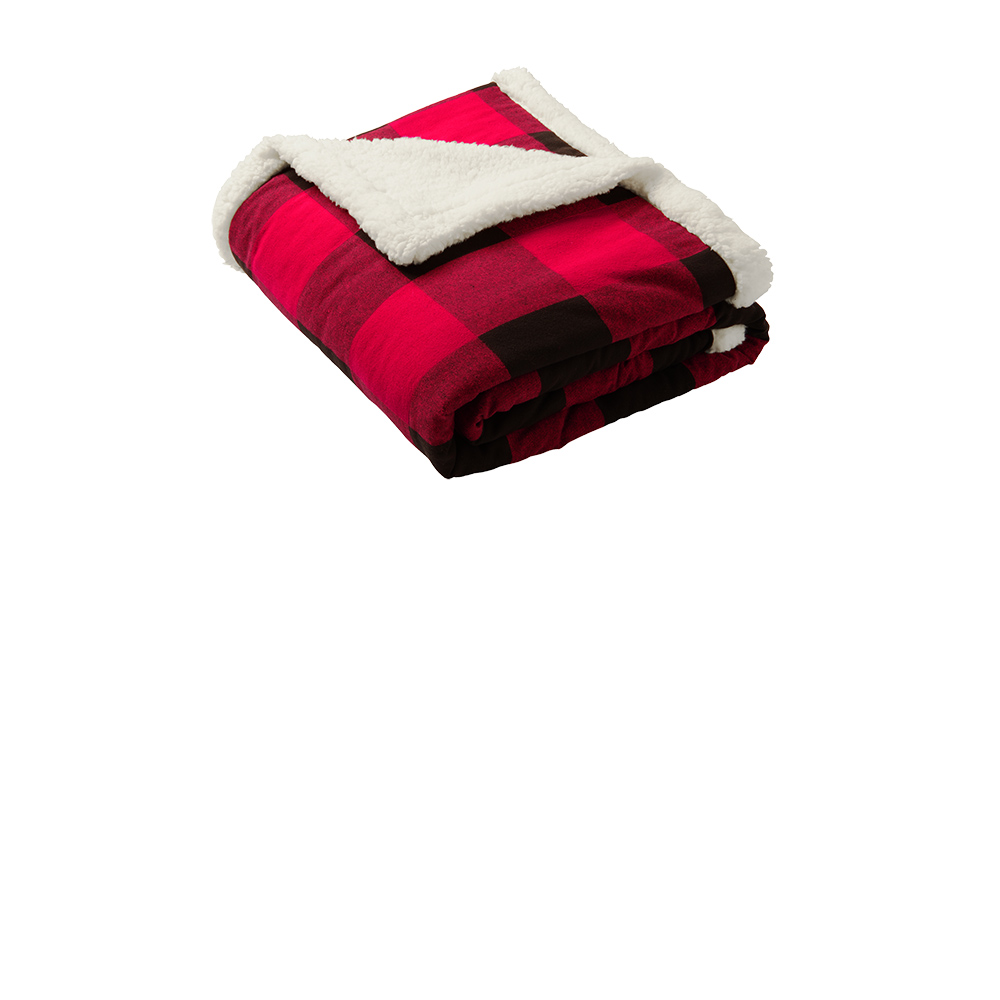 Flannel Sherpa Blanket w/ Leatherette Patch 3