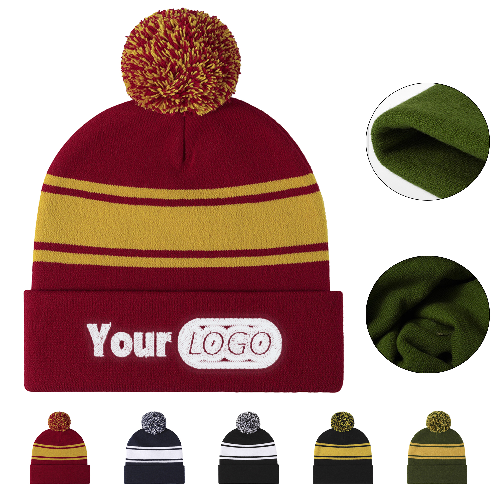 Winter Knit Beanie With Pom 2