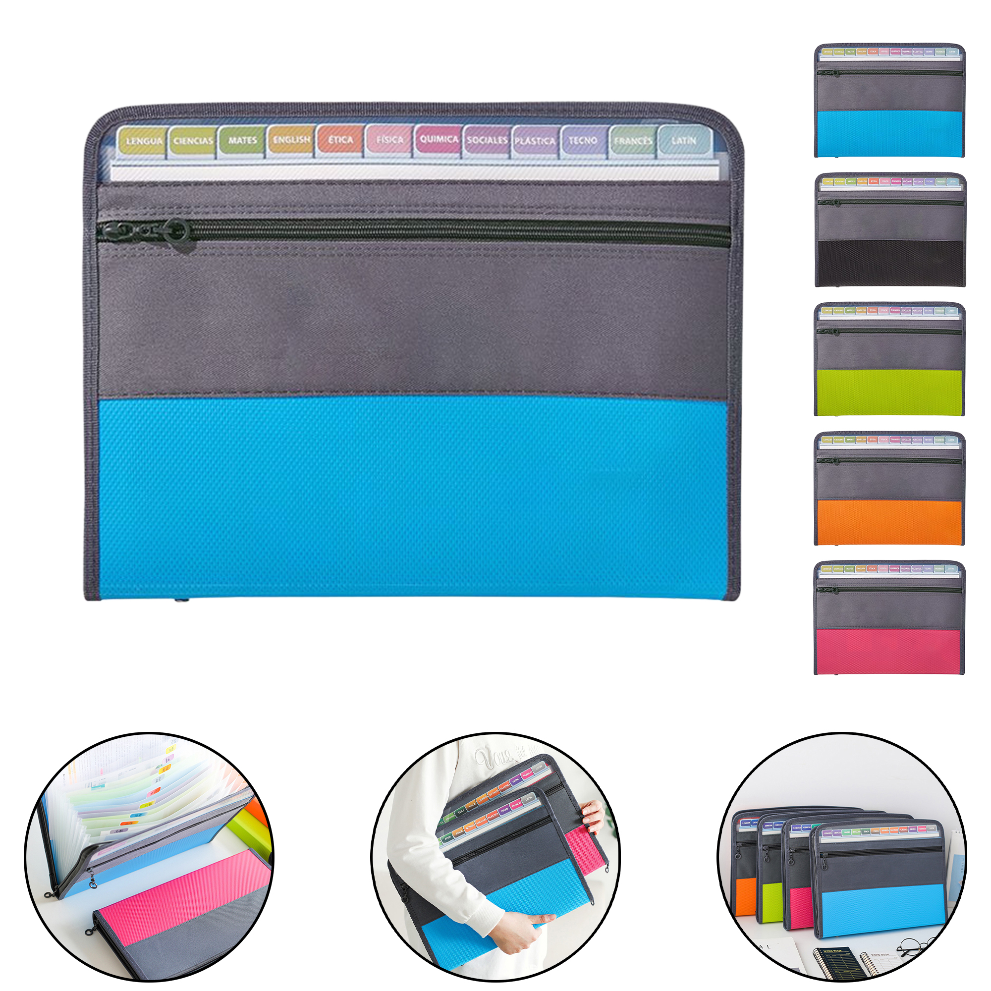 13-Pocket A4 Zipper Accordion File Organizer - Multi-Layer Document Holder with Reinforced Edges 7