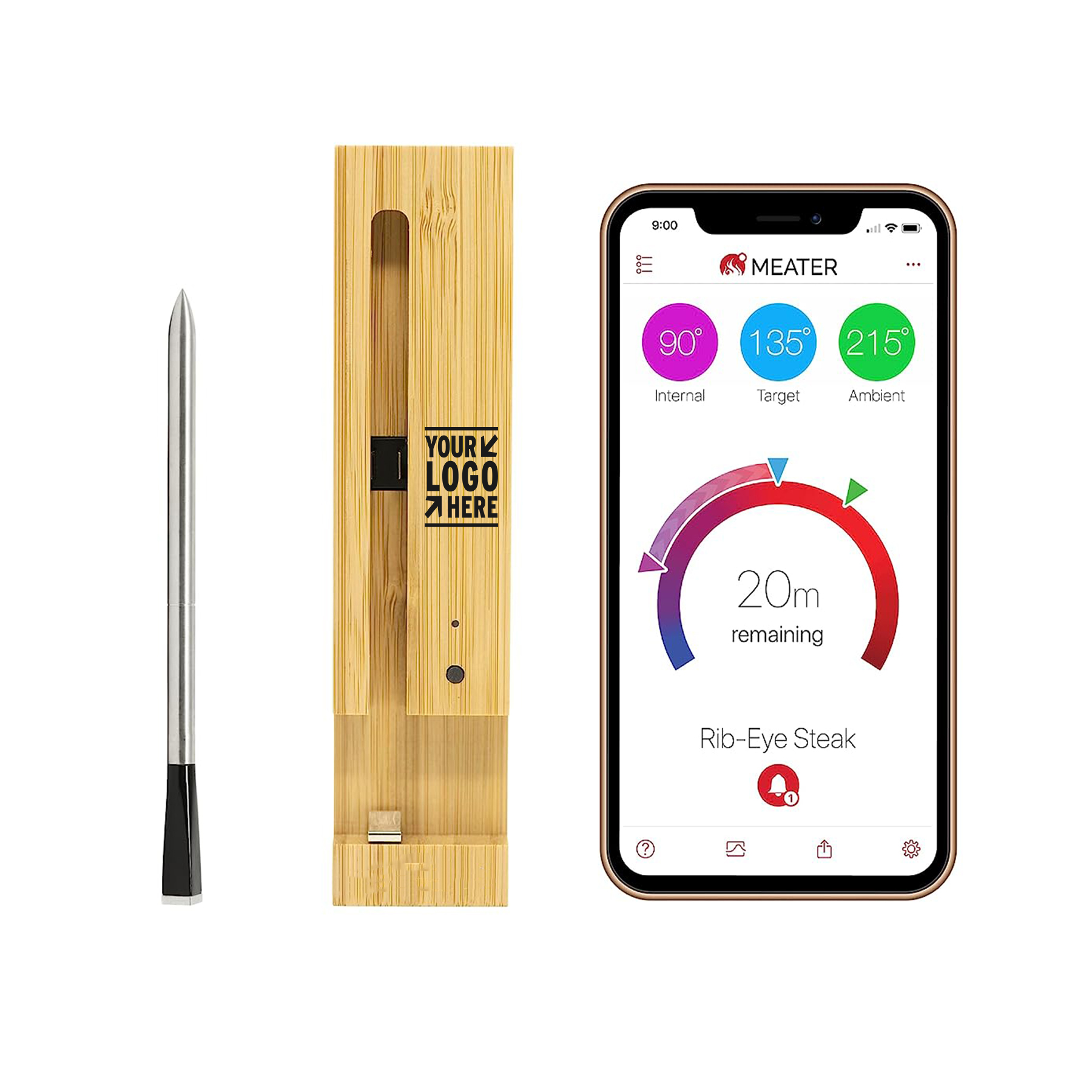 165ft Bluetooth Wireless Range Wireless Smart Meat Thermometer 2