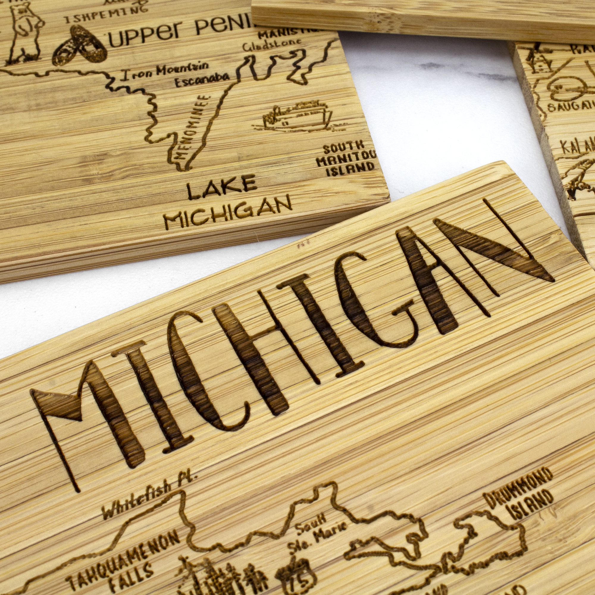 Michigan Puzzle Coaster Set 8