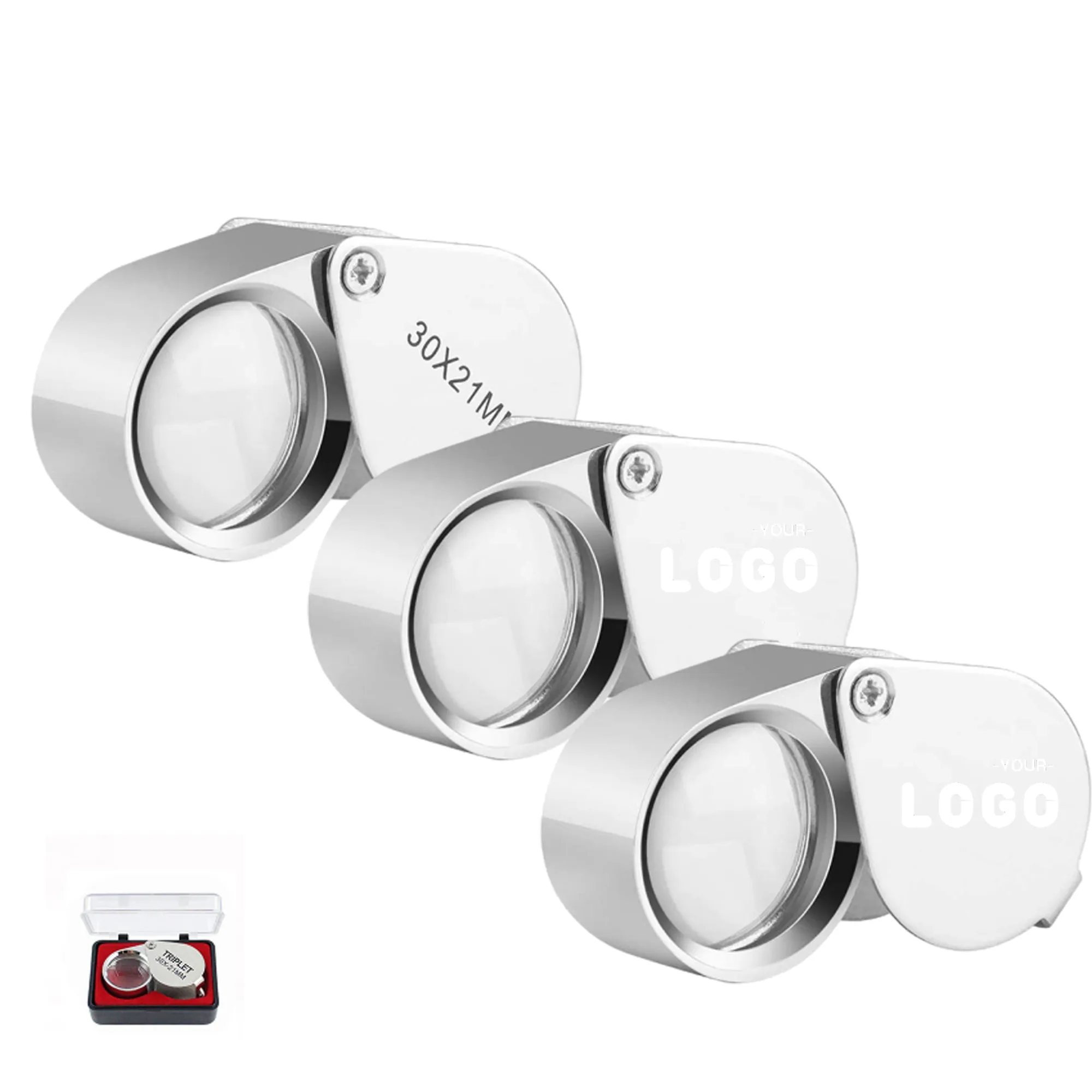 Pocket Folding Magnifying Glass Jewelers Eye Loupe 30X 2