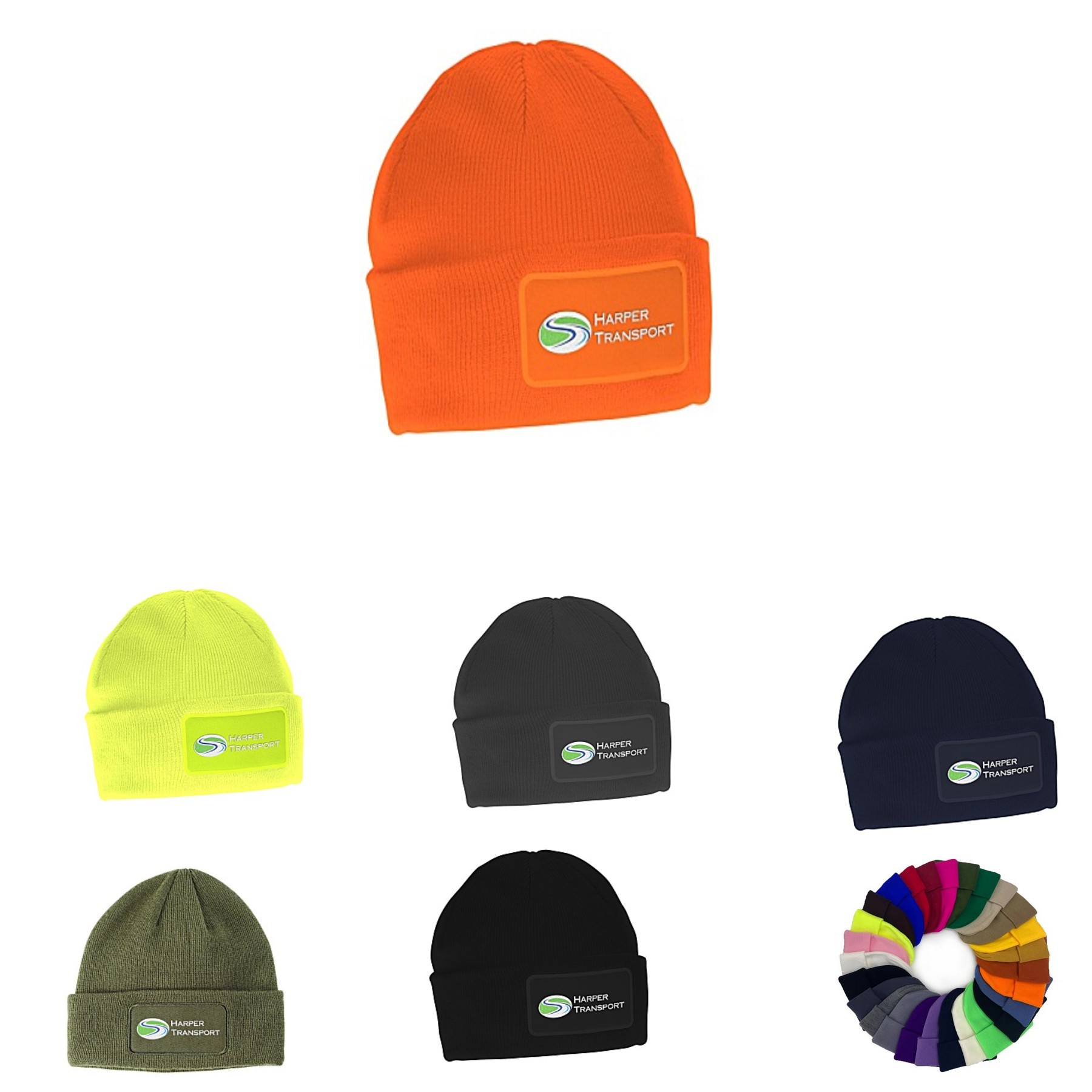 Knit Cuff Beanie with Woven Patch 2