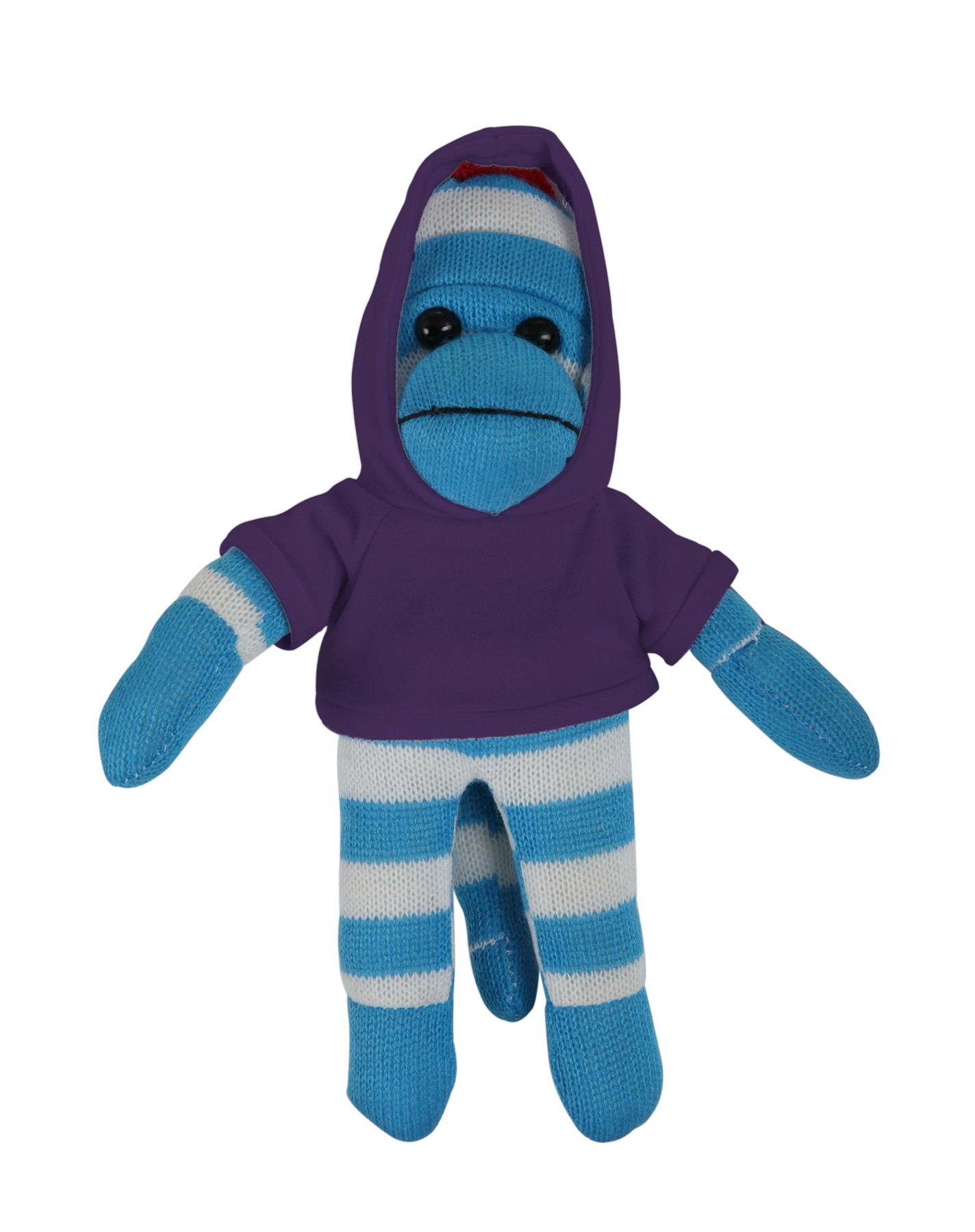 soft plush Blue Sock Monkey with hoodie 13