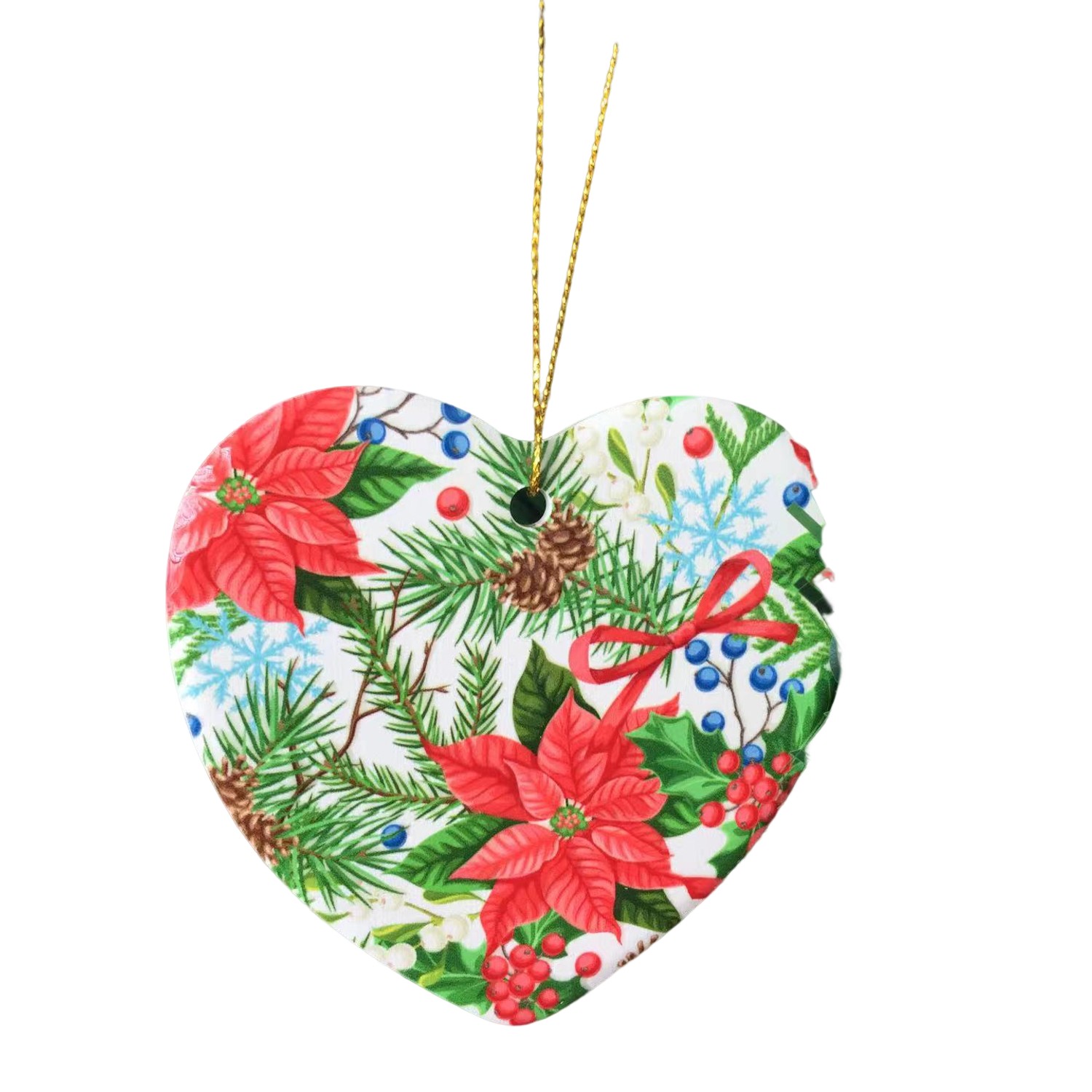 Heart Ceramic Christmas Ornament 2