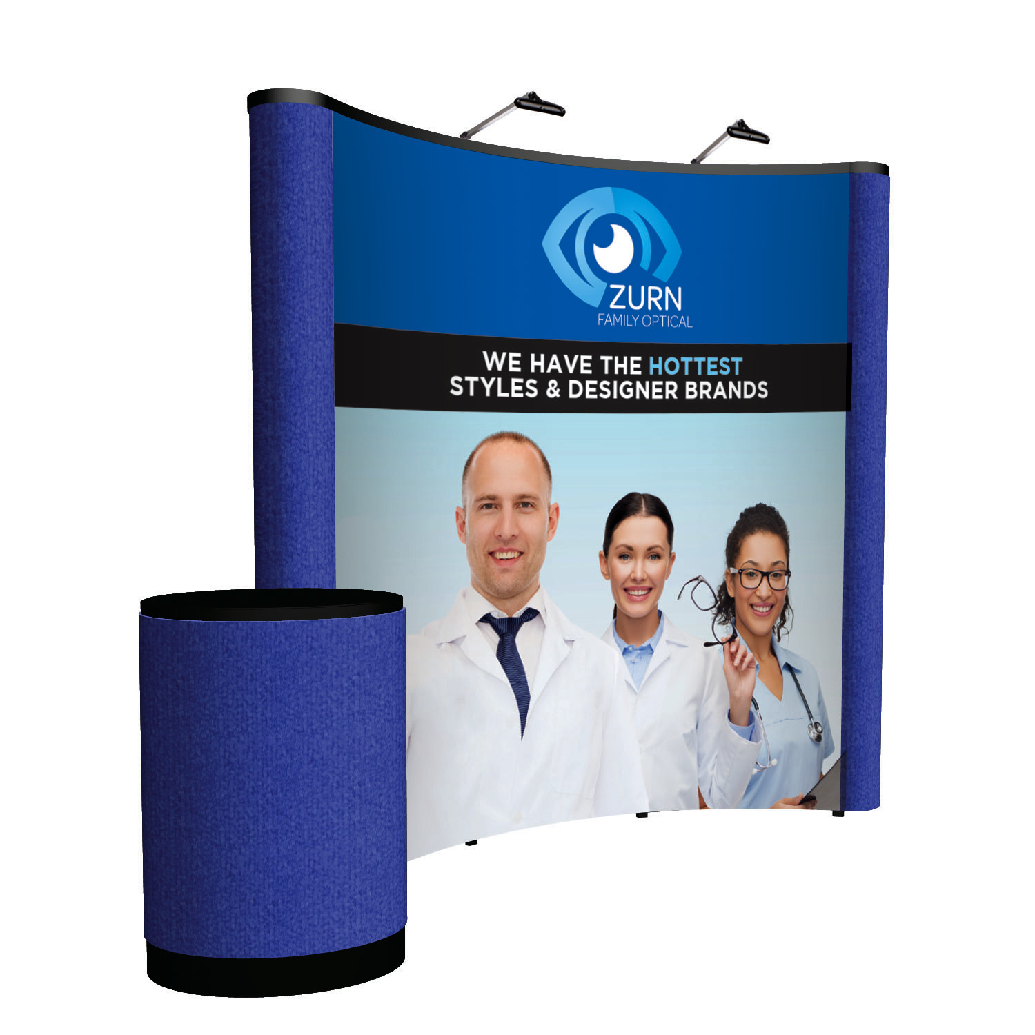 8' Curved ARISE Floor Display Kit (Mural with Fabric Ends) 5