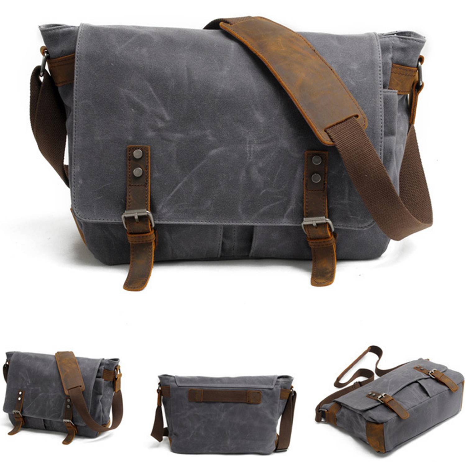 Casual canvas men's cross-body bag 5