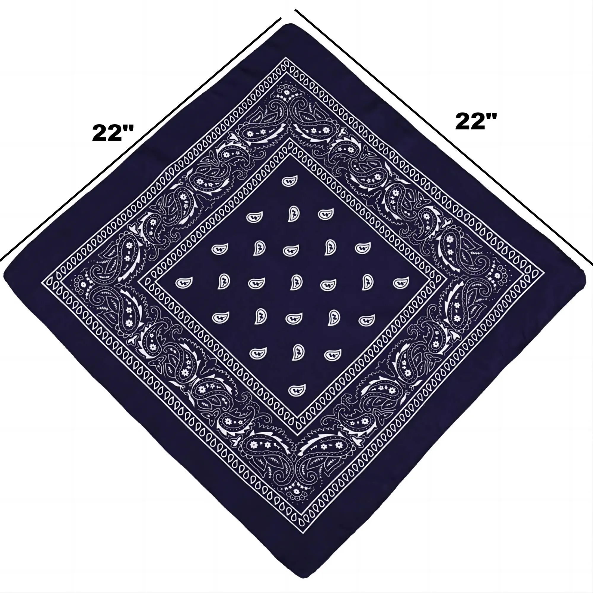 22" Full Color 100% Cotton Paisley Bandana 2