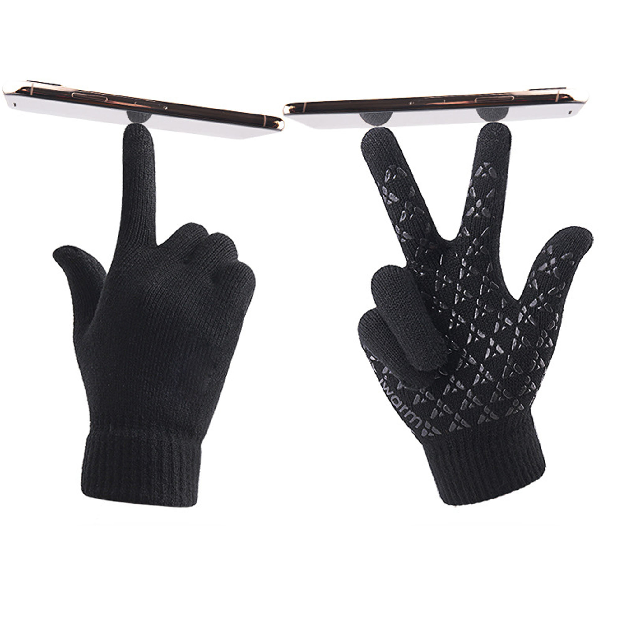 Acrylic Versatile Non-Slip Knitted Gloves For Cold Weather 3