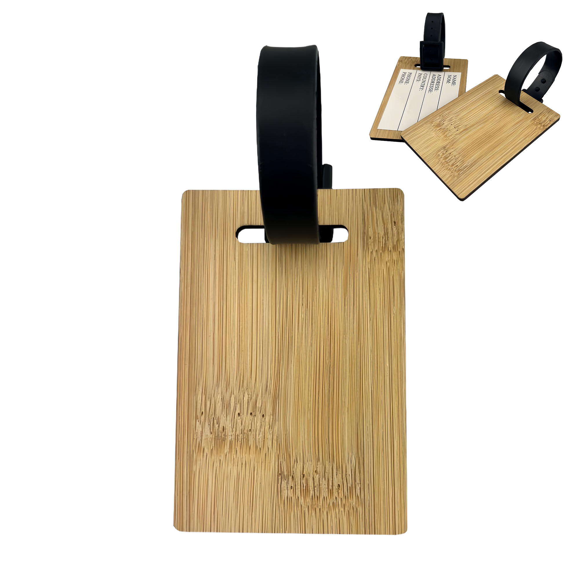 Bamboo Wooden Luggage Tag - Comfortable 3