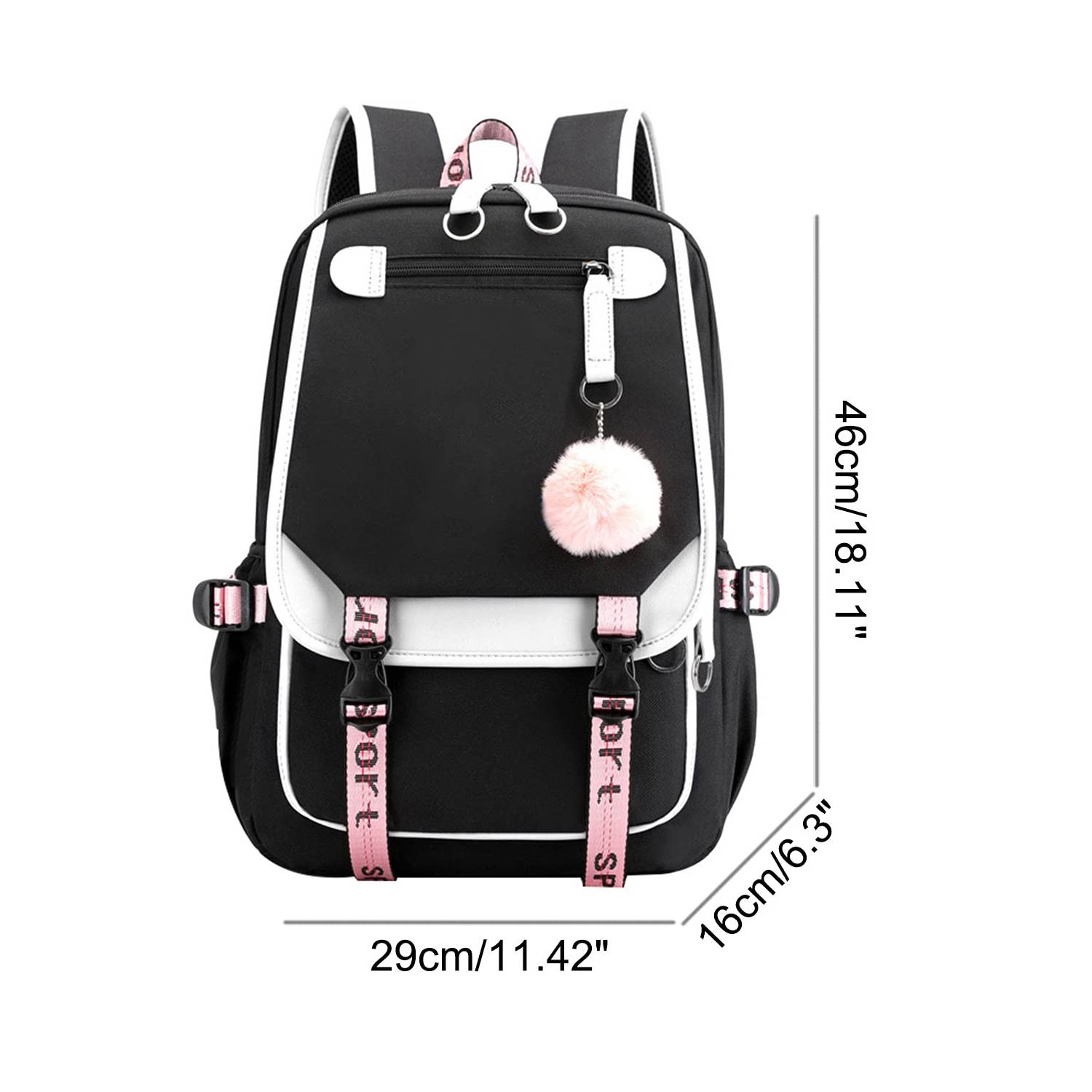 Large Capacity Oxford Backpack w/ USB Charging Port 8
