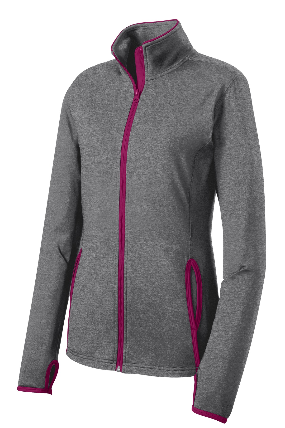 Sport-Tek Women's Sport-Wick Stretch Contrast Full-Zip Jacket. LST853 15
