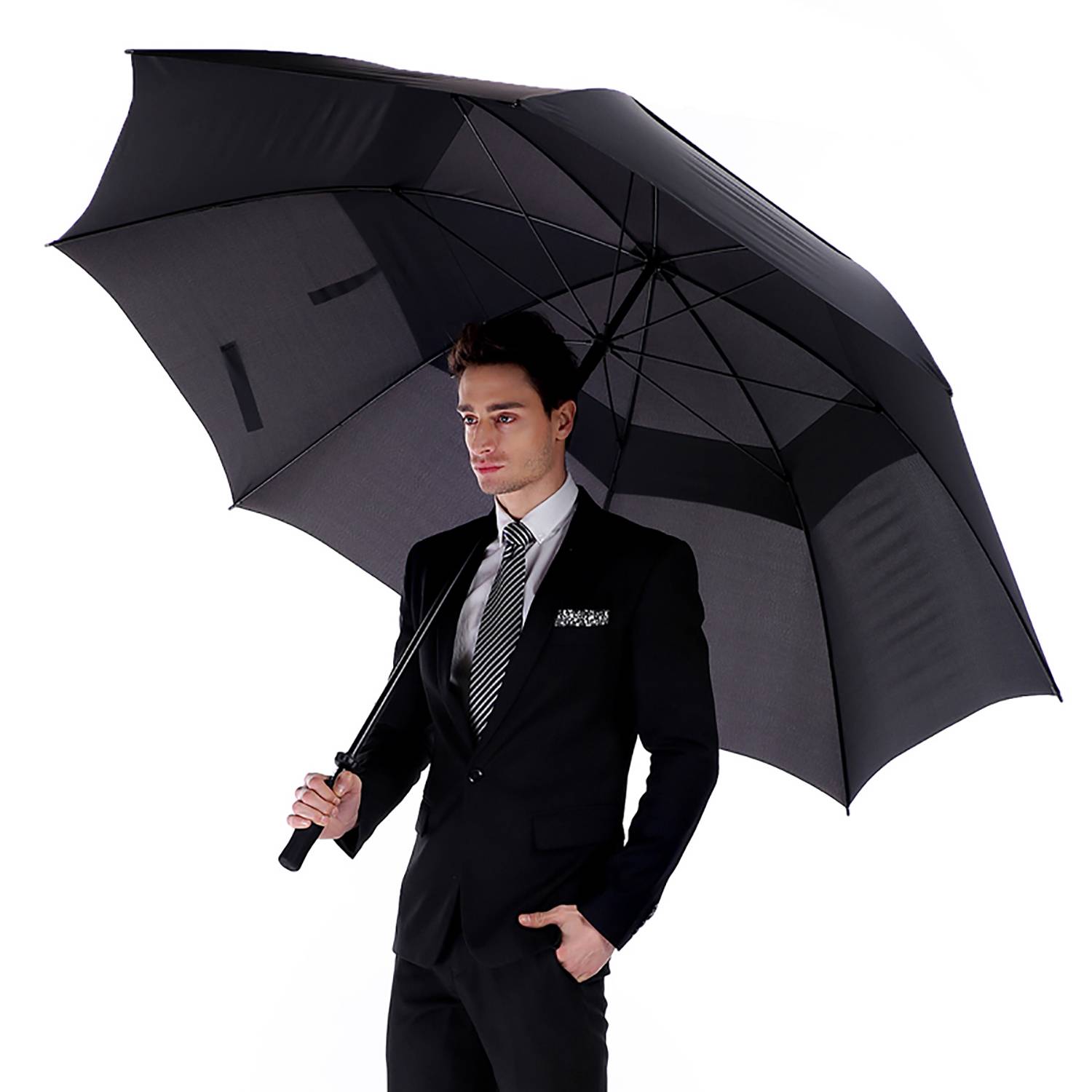 Men's Automatic Long Handle Umbrella w/ Case 3