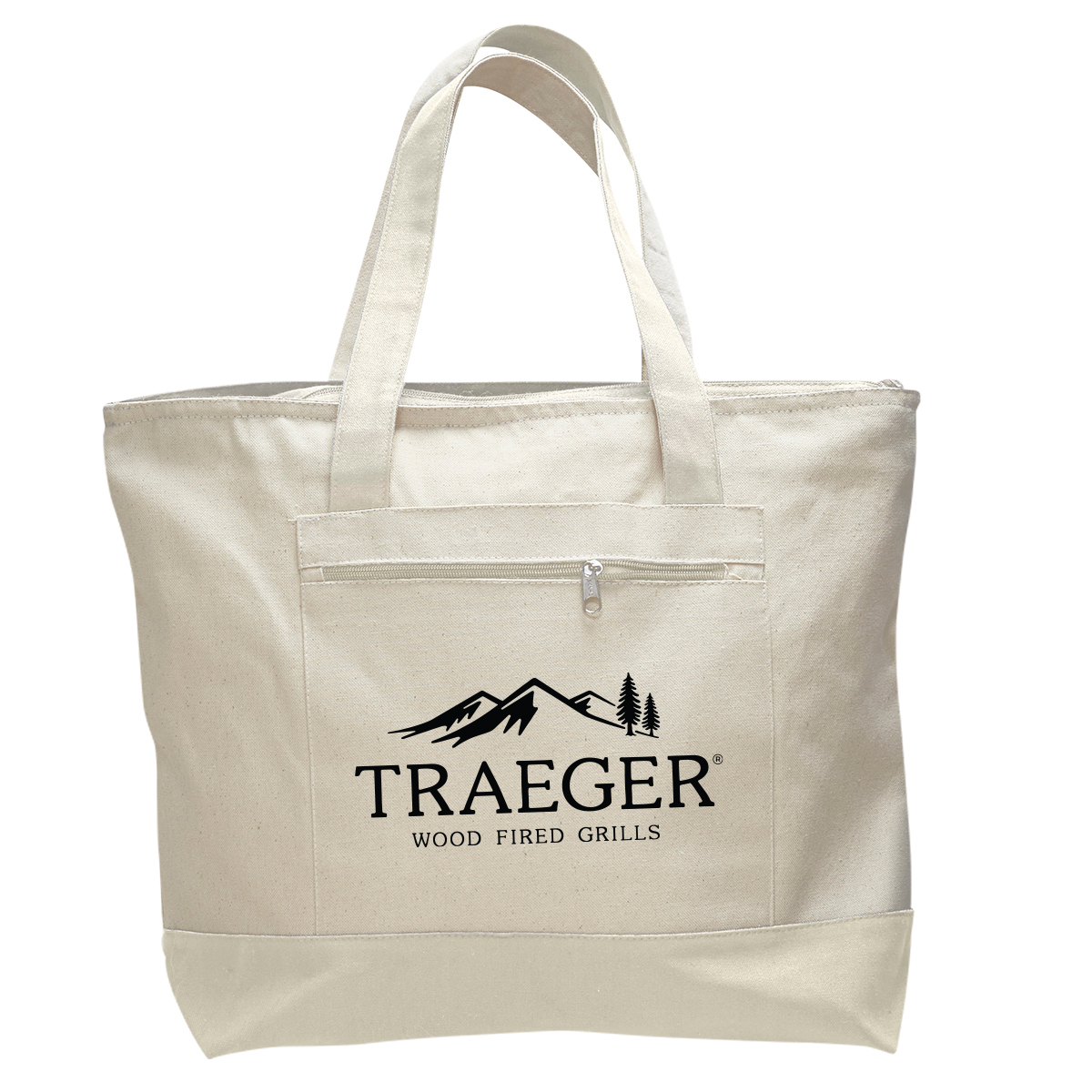 DailyMate Heavy Canvas Zipper Tote Bag with Color Handles, custom tote bag with logo imprint 12