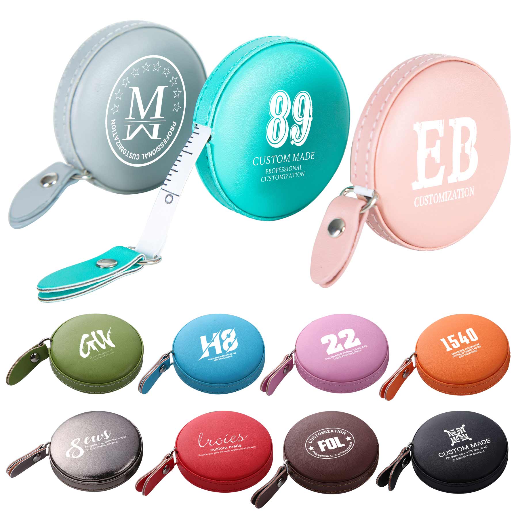 Round PU Leather Soft Tape Measure 2