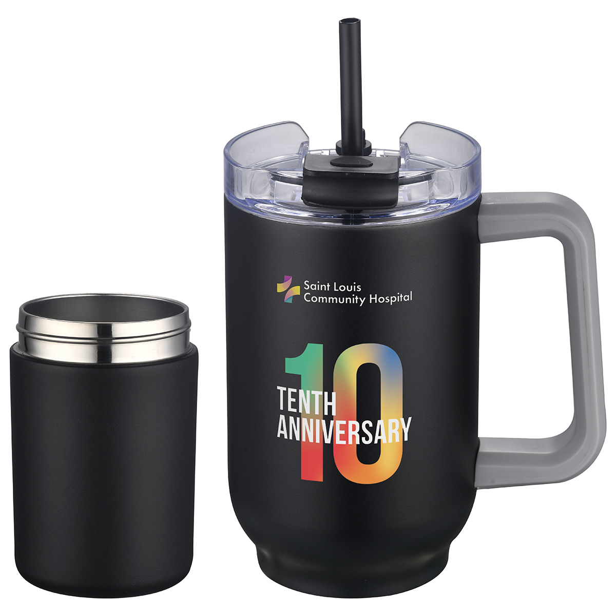 Novo Combo 20 oz Vacuum Insulated Stainless Steel Mug and Screw-On 12 oz Can Cooler 22