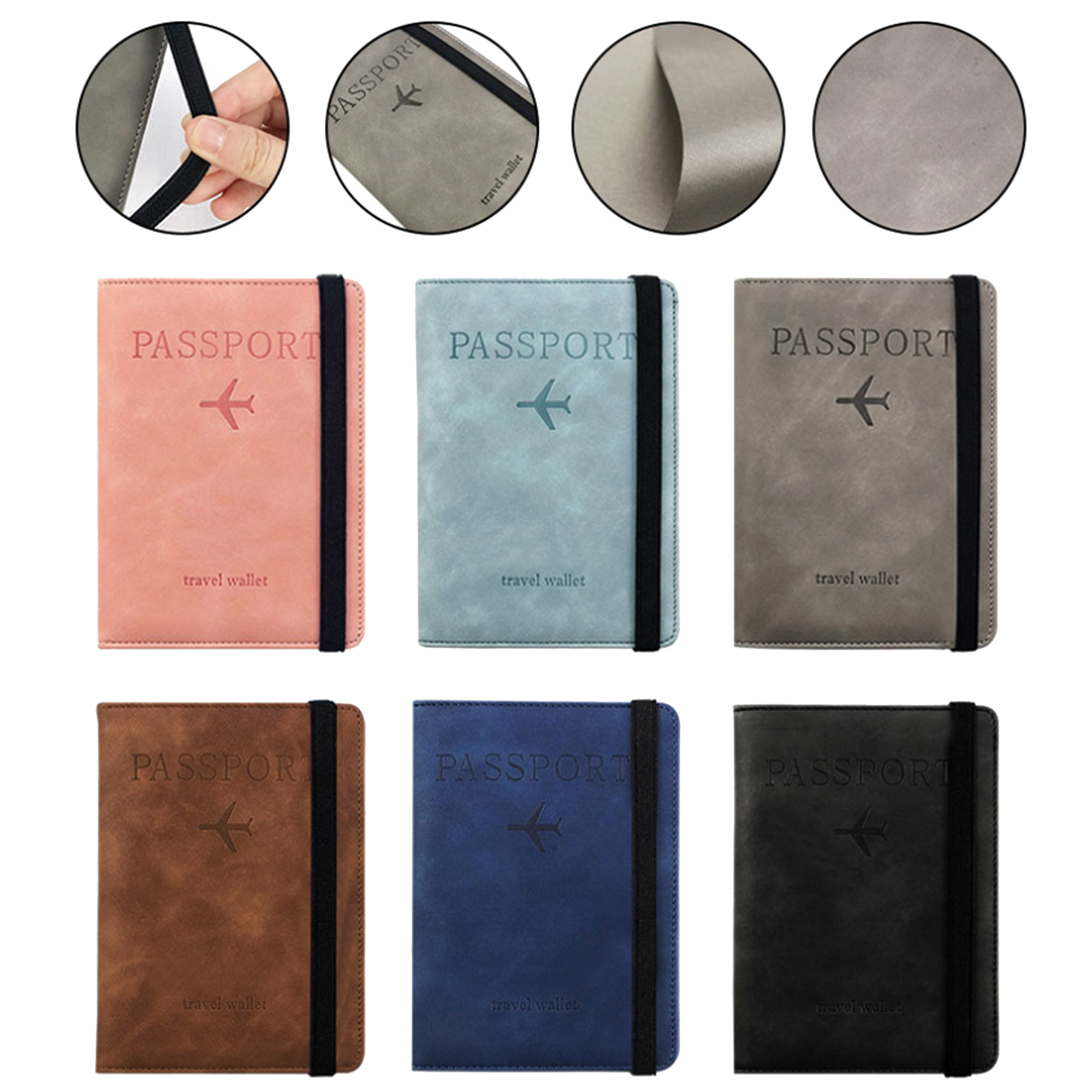 PU Leather RFID Blocking Travel Passport Holder 2