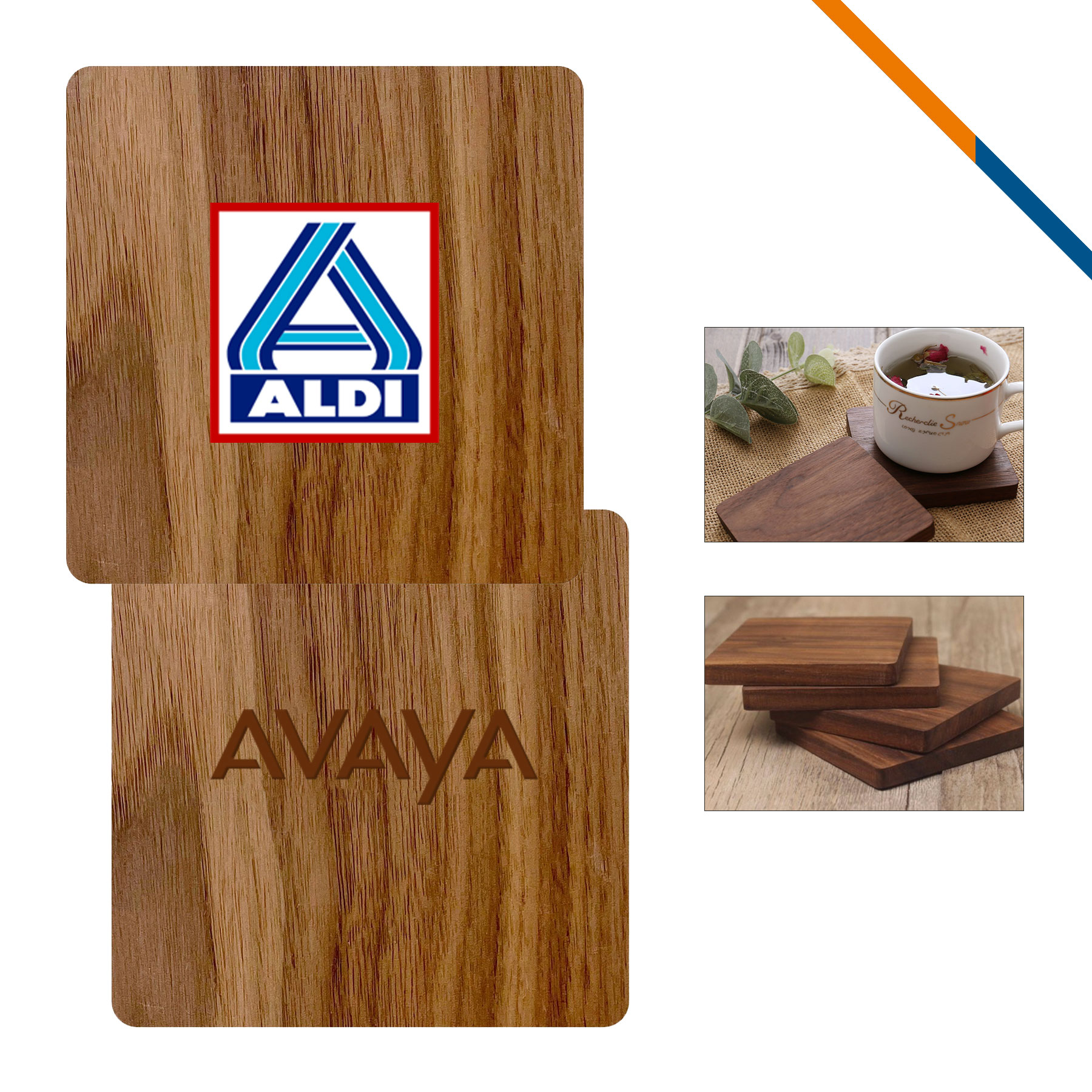 Jayne Walnut Square Coaster 1