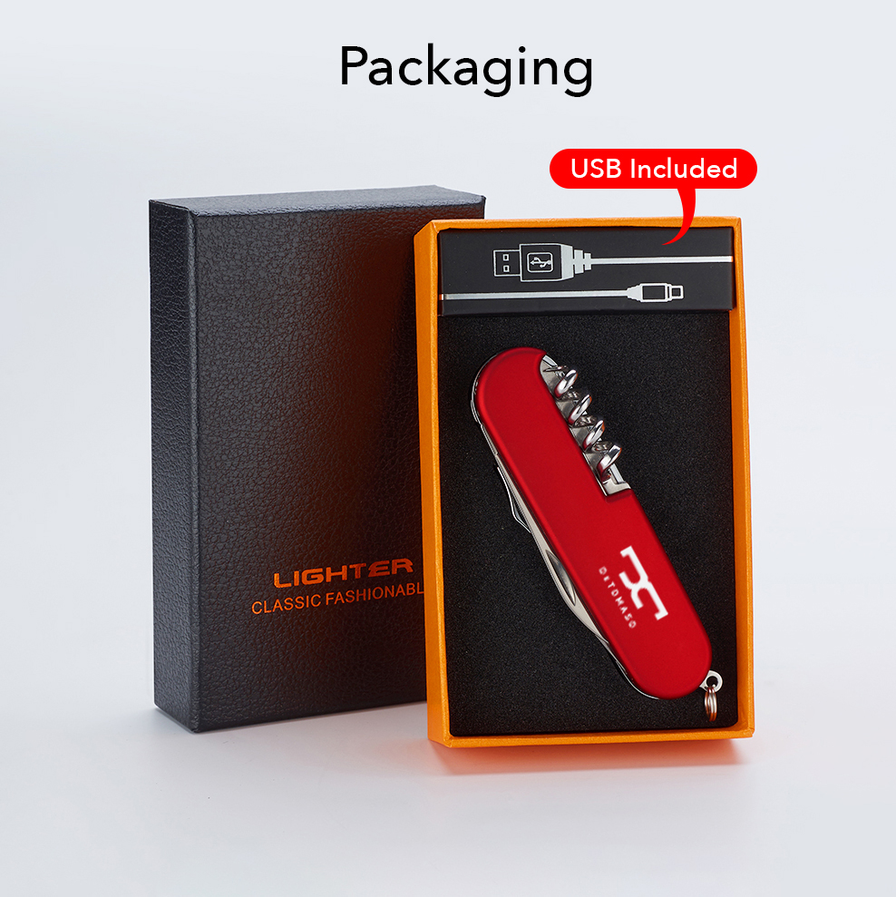 Swissarmy Style 5-In-1 Multi-Function Pocket Knife, Lighter, Corkscrew And More 6
