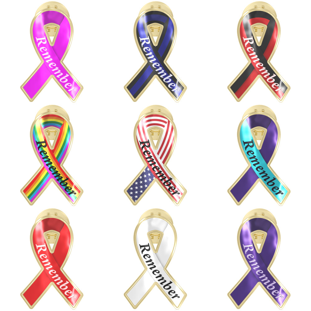 Texture Tone® Ribbon Awareness Shaped Lapel Pin 8