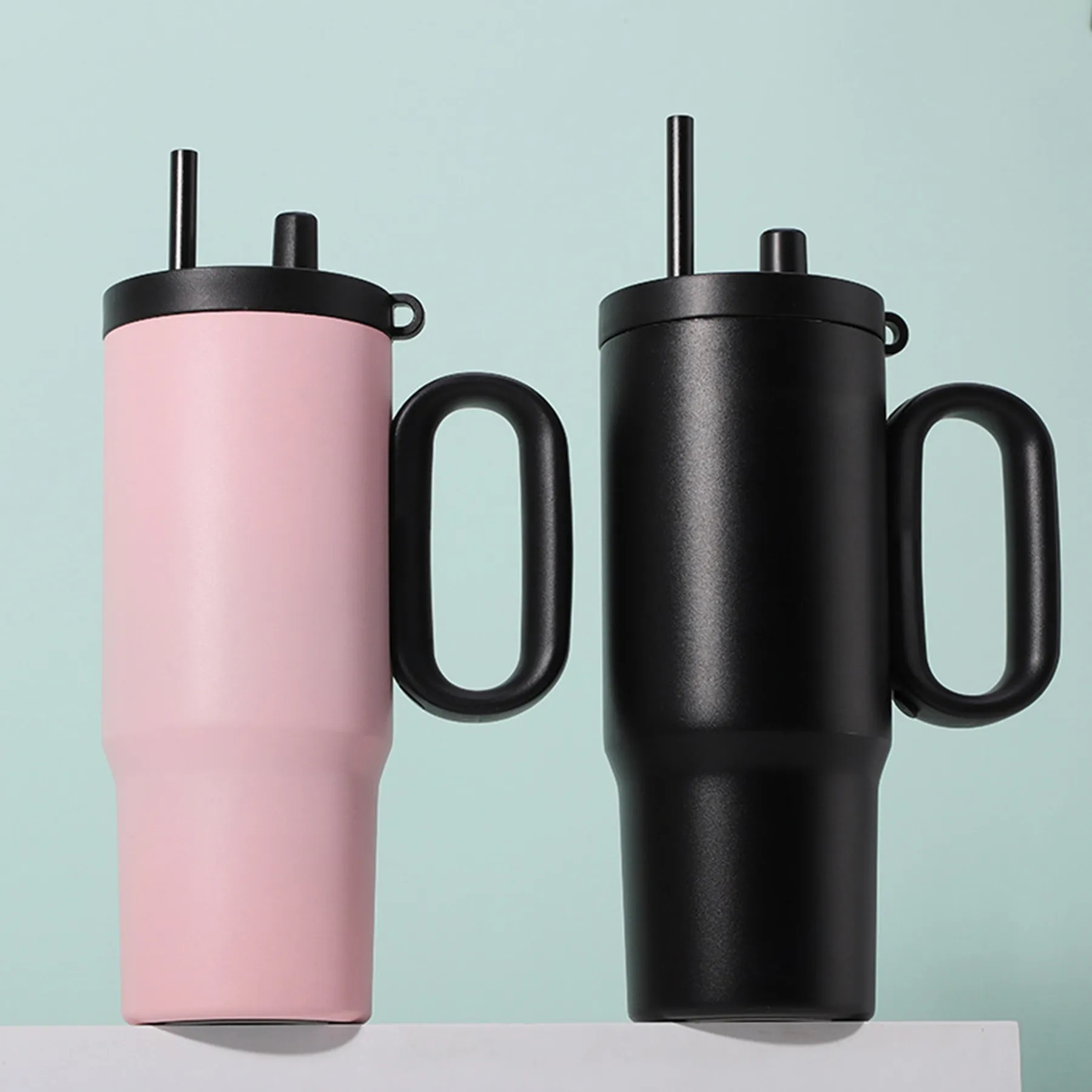 25 Oz. Stainless Steel Vacuum Straw Tumbler with Oval Handle 6