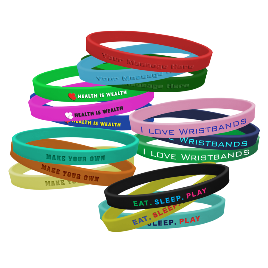 Solid Colored Silicone Wristband - 1/4" band 4
