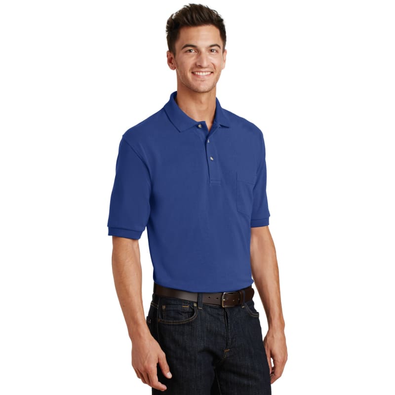 Port Authority Heavyweight Cotton Pique Polo With Pocket. 28