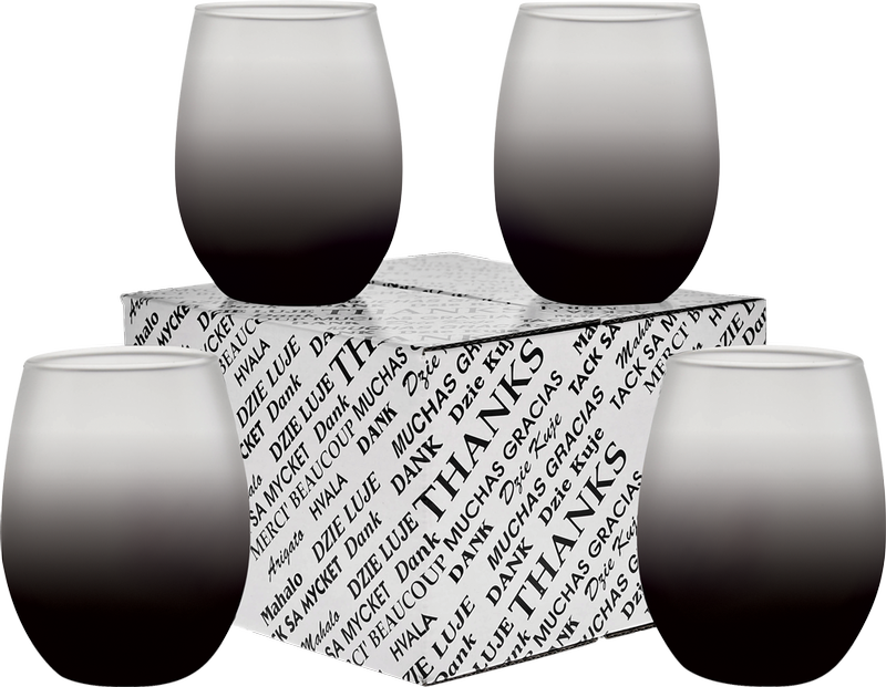 15 oz. Stemless Wine Glass Thank You Set 28