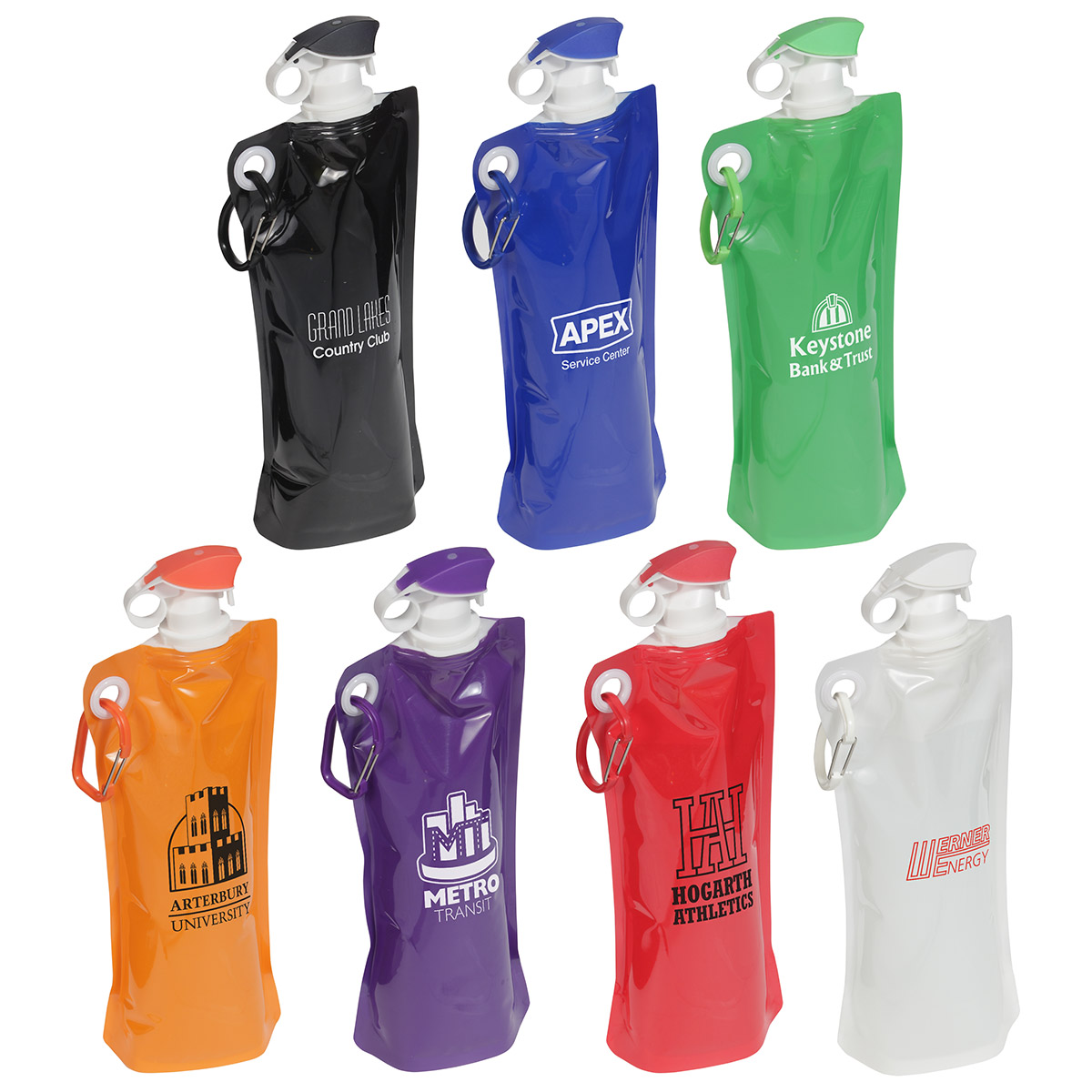 Flip Top Foldable Water Bottle with Carabiner 6
