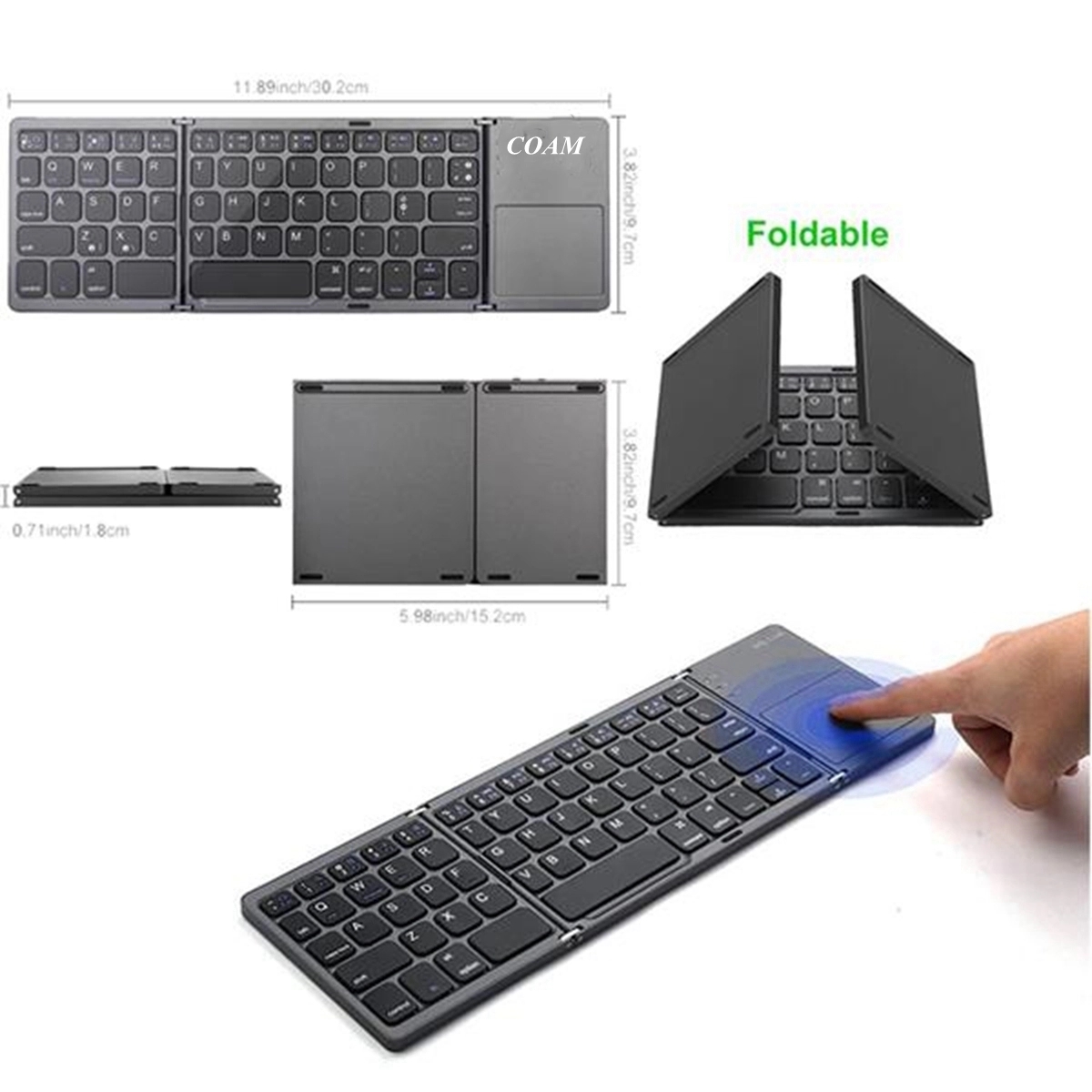 Foldable Bluetooth Keyboard With Touchpad 3