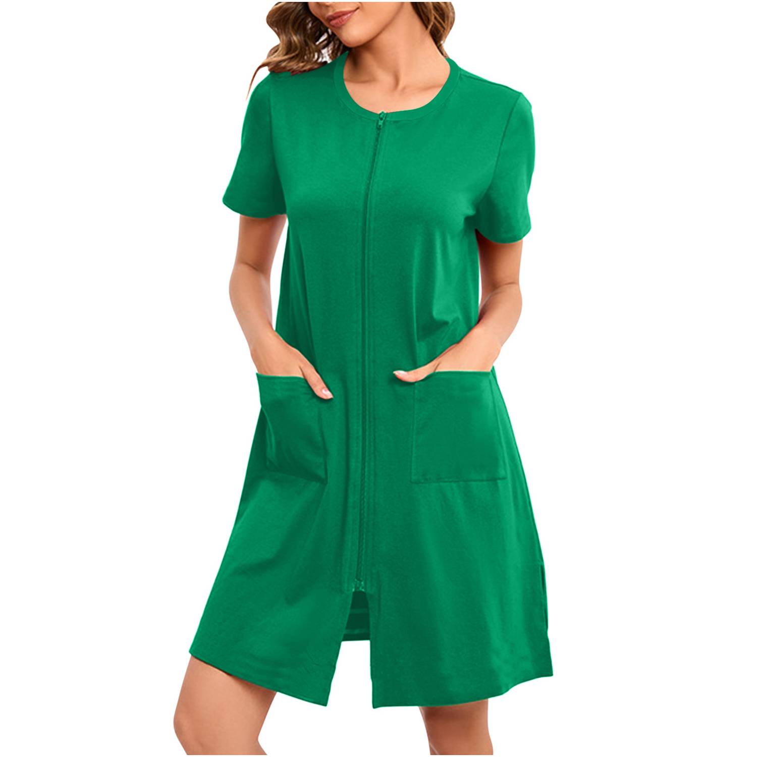 Women Summer Short Sleeve Loose Nightgown Dress 10