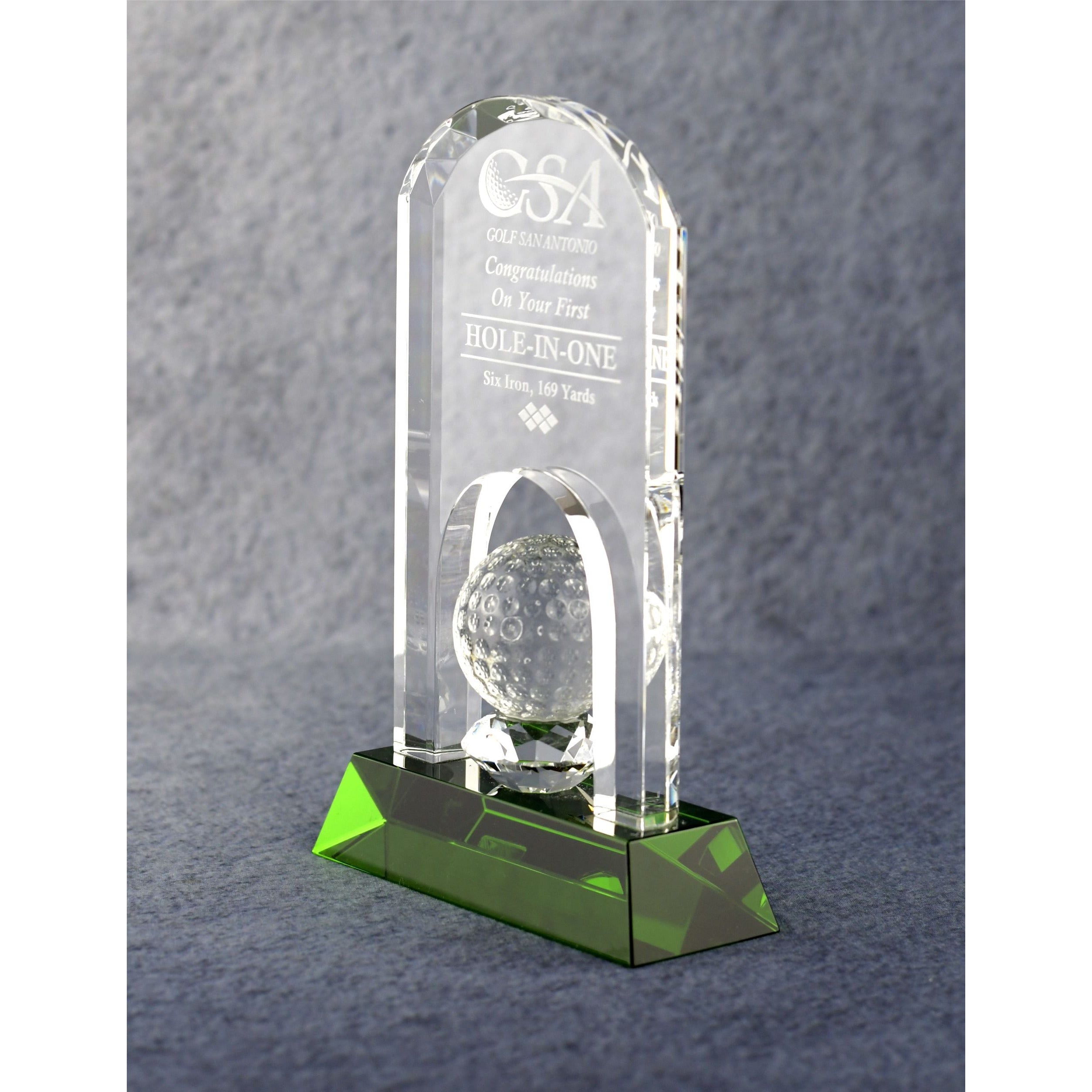 Crystal Arch With Golf Ball 1