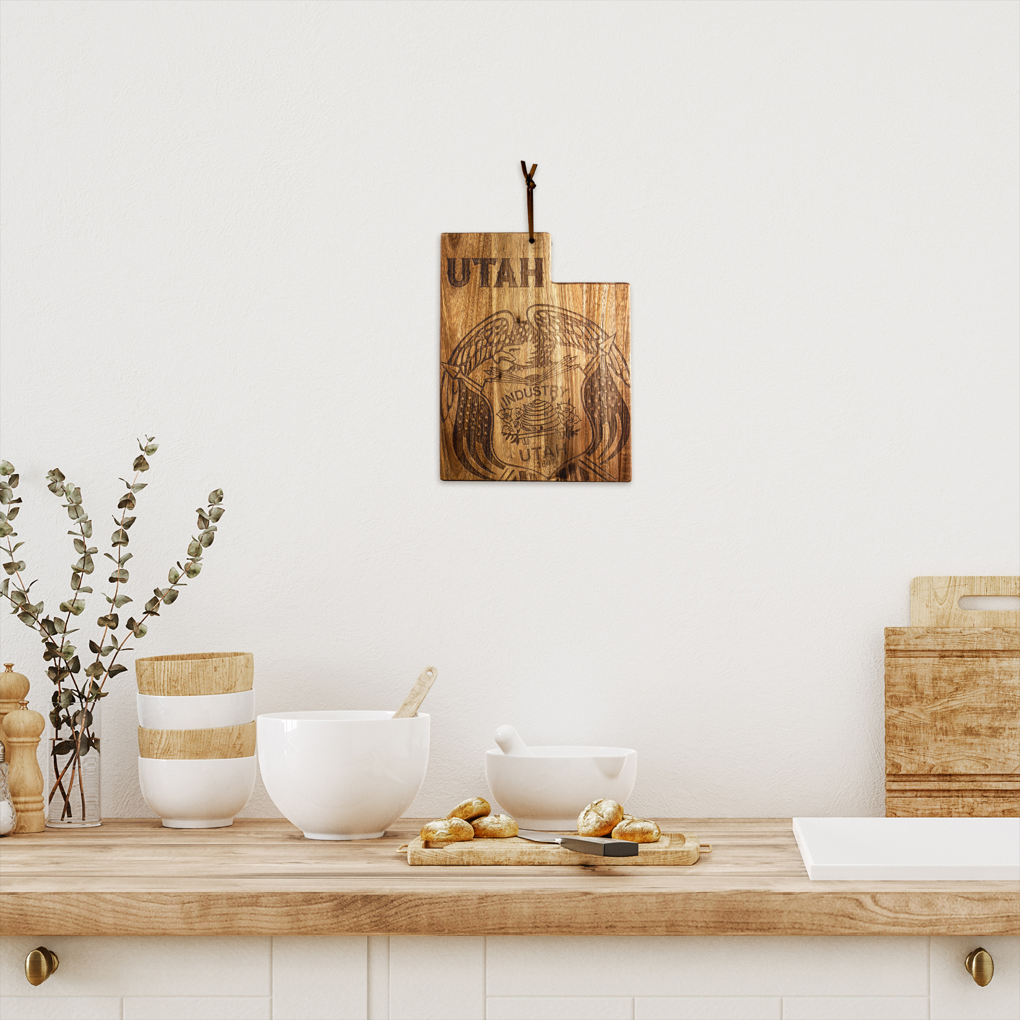 Rock & Branch® Origins Series Utah State Shaped Cutting and Serving Board 9