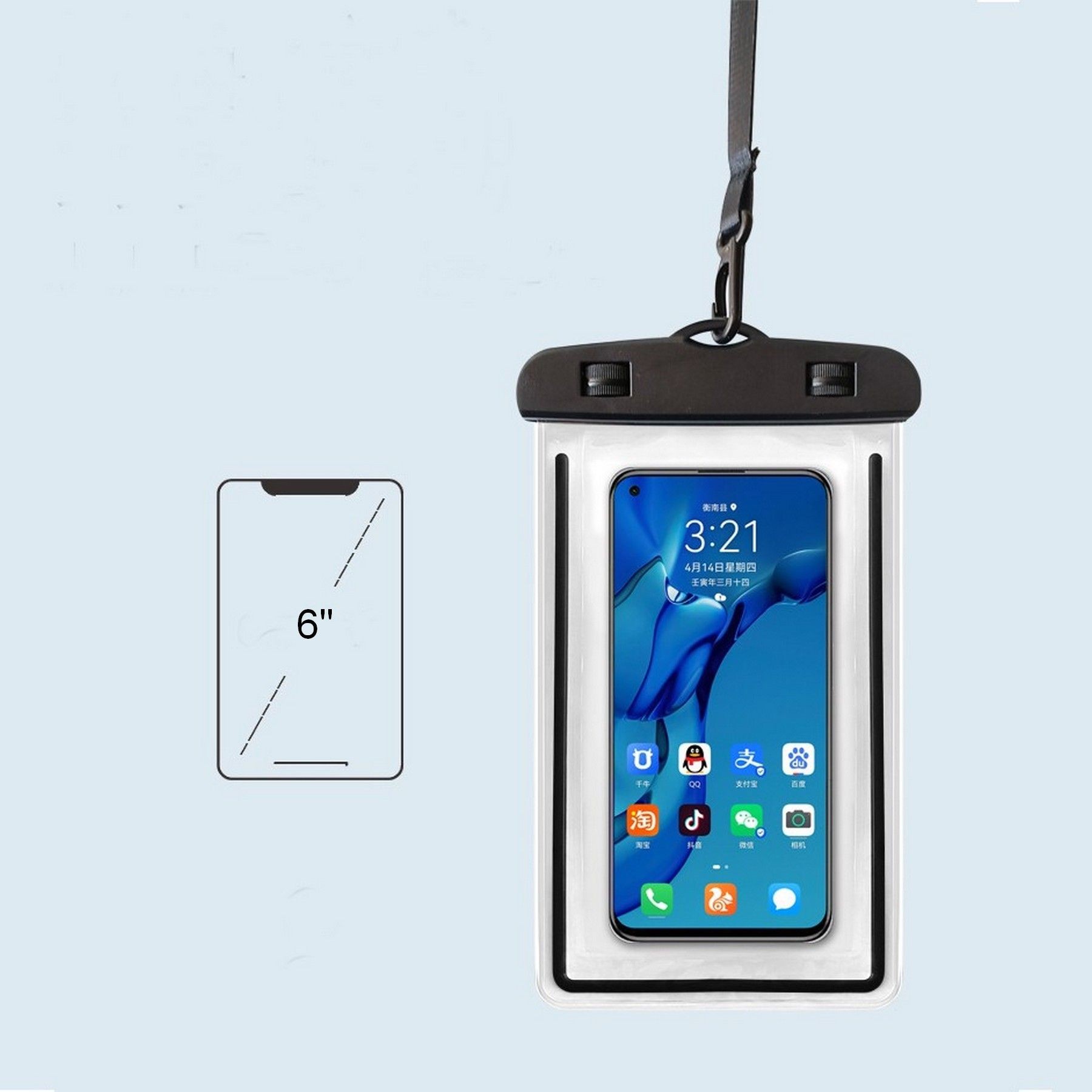Waterproof Phone Pouch With Lanyard Luminous Phone Dry Bag 4