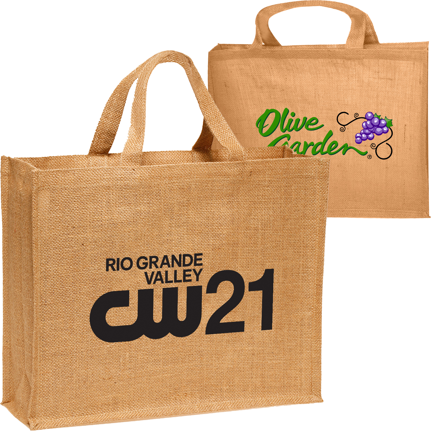 Large Recyclable Grocery Jute Tote Bag W/ Gusset (16" x 14" x 6") 2