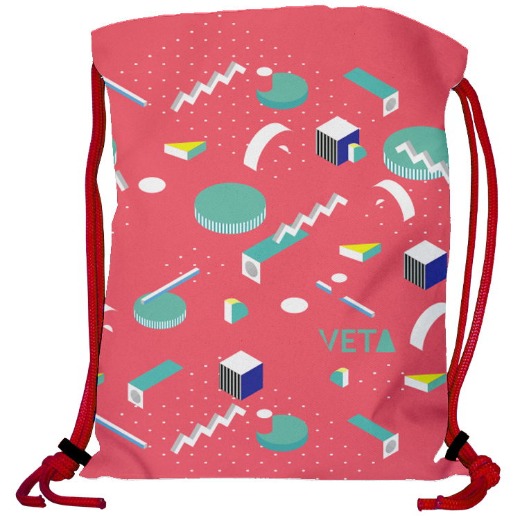 Super Drawstring Pack (Two side Imprint)-Red Heavy Rope 6