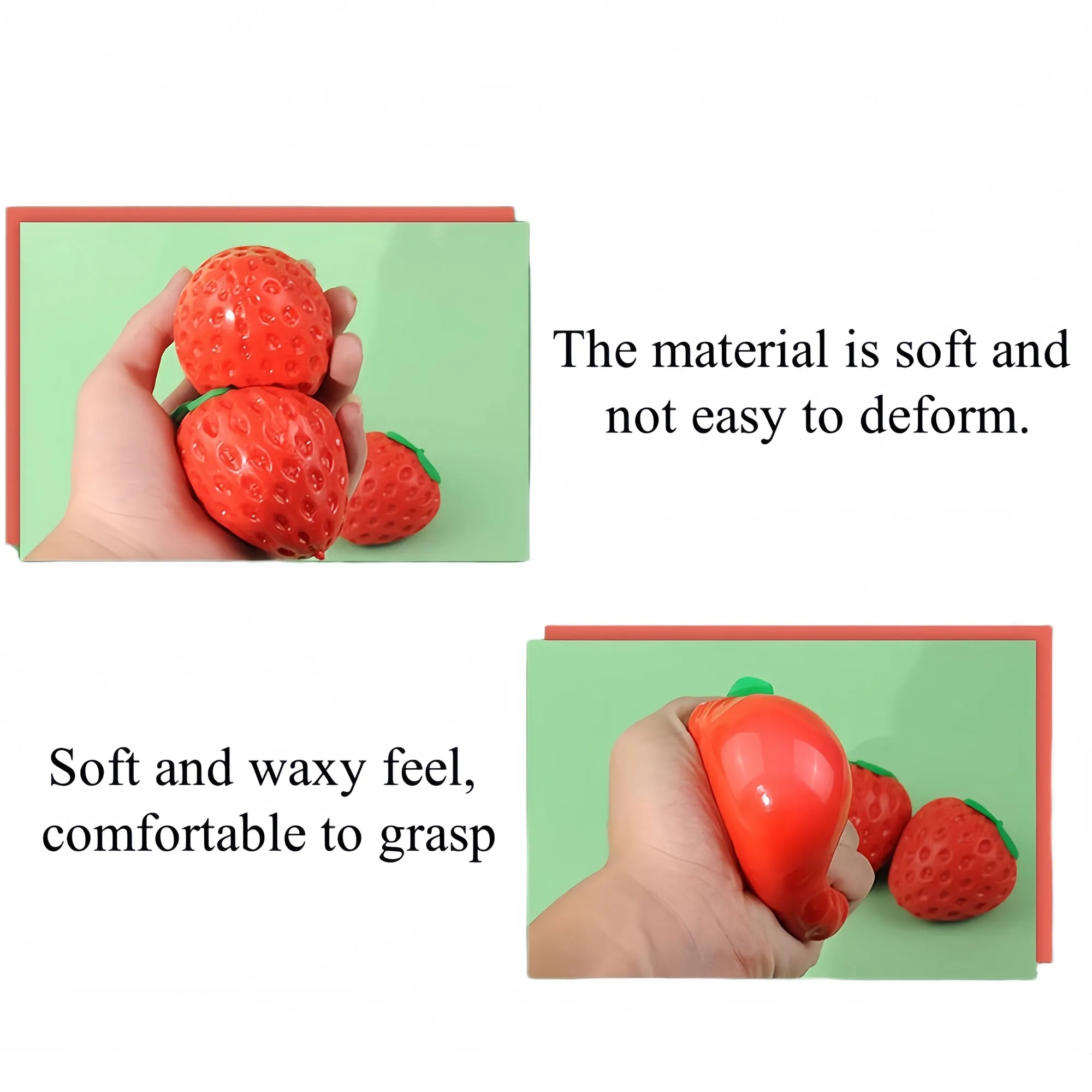 Light Sensitive Strawberry Stress Toy With Slow Rebound 4